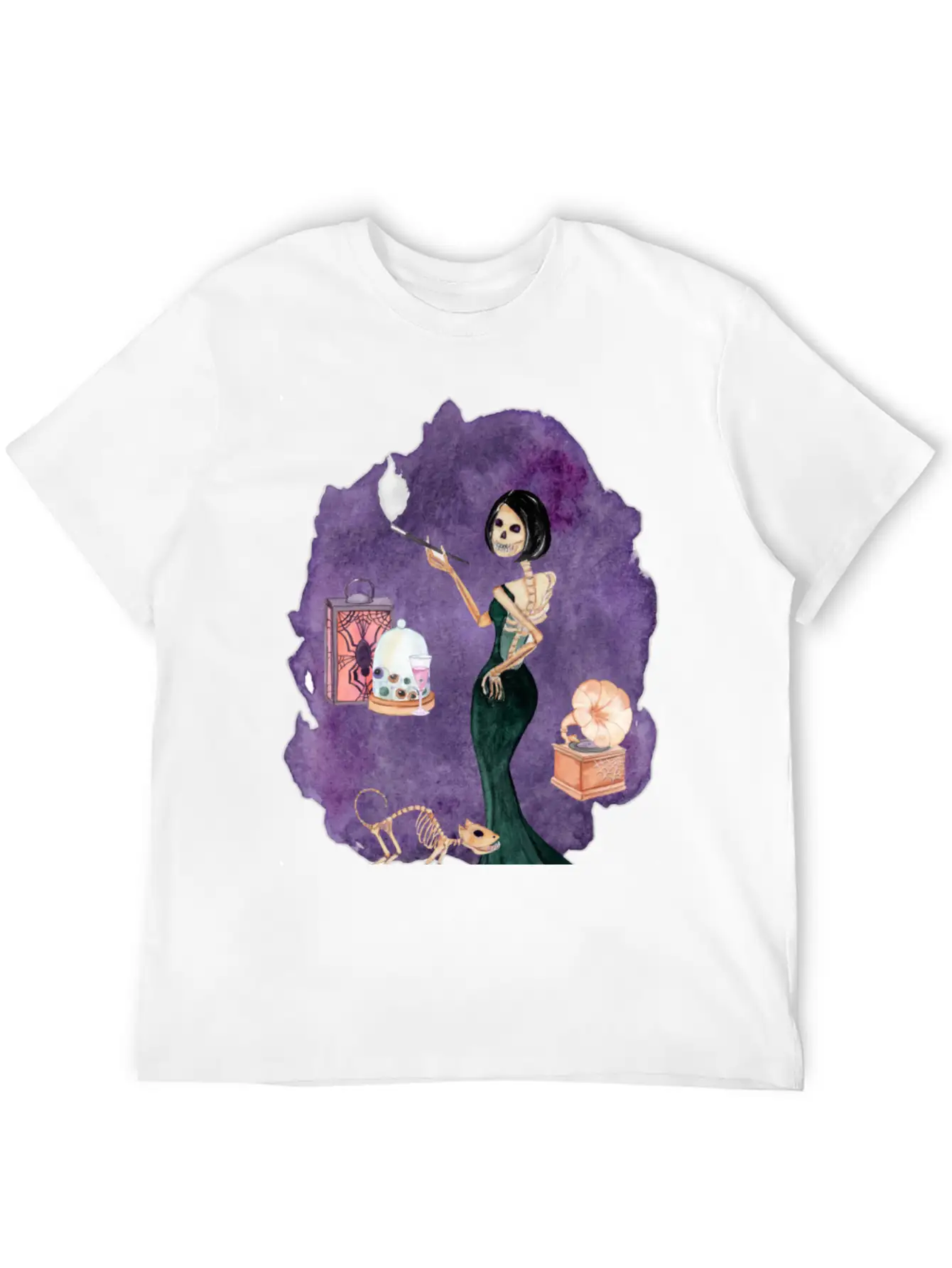 Skeleton Lady Unisex Short Sleeve Soft Cotton T-Shirt – Casual Everyday Wear