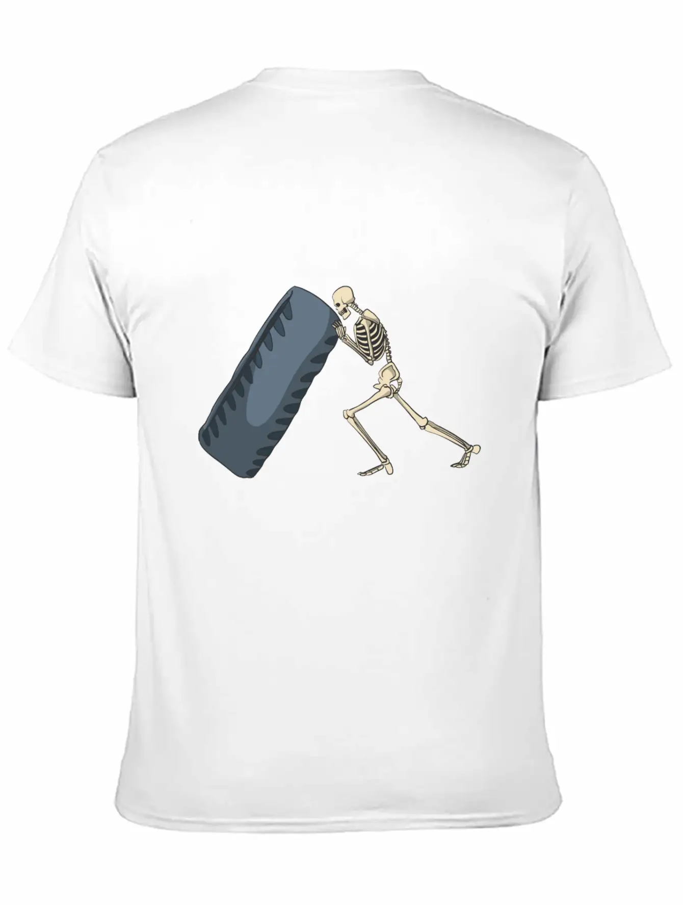 Skeleton Lifting Truck Tire For Exercise Unisex Short Sleeve Soft Cotton T-Shirt – Casual Everyday Wear