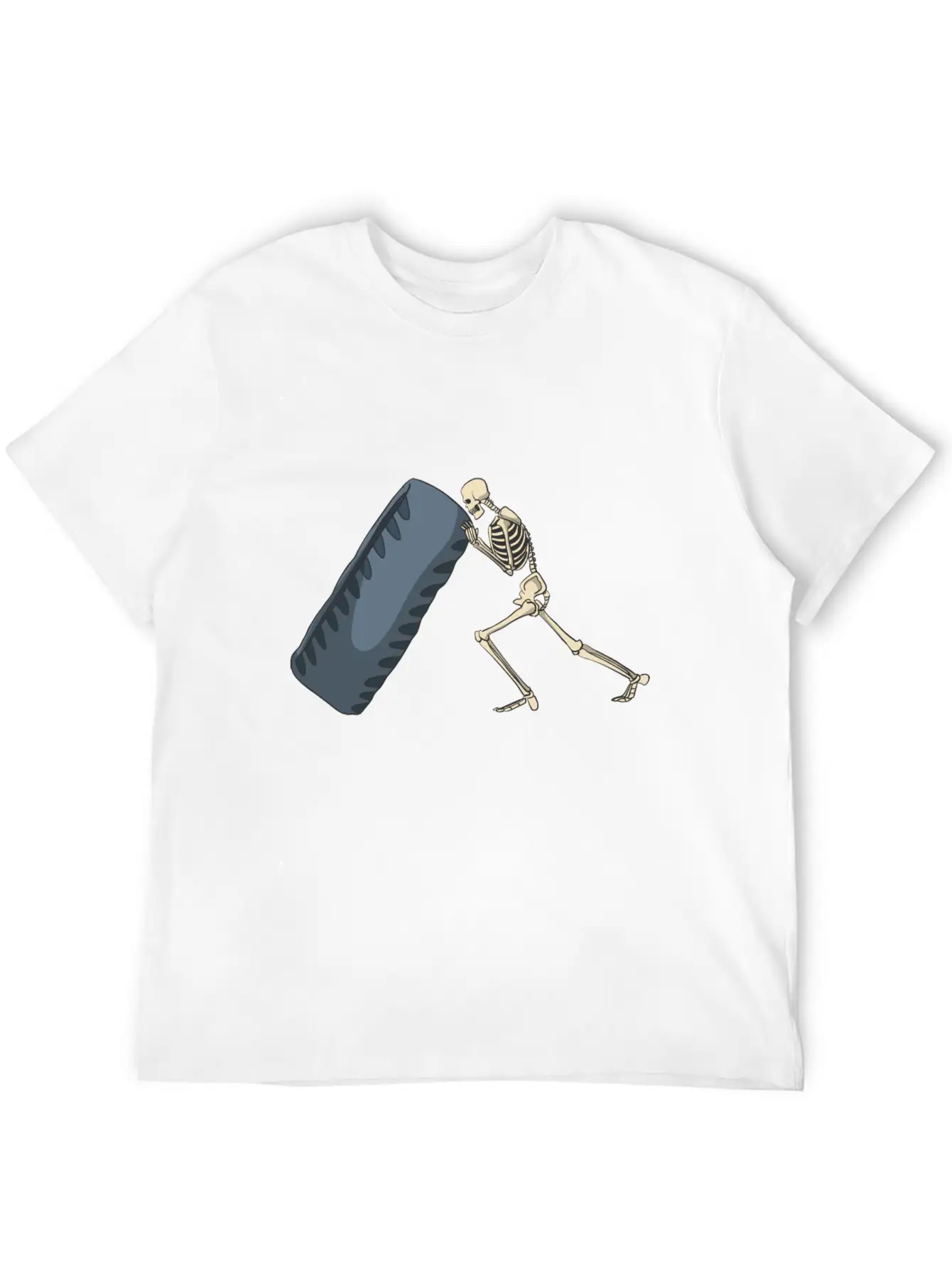 Skeleton Lifting Truck Tire For Exercise Unisex Short Sleeve Soft Cotton T-Shirt – Casual Everyday Wear
