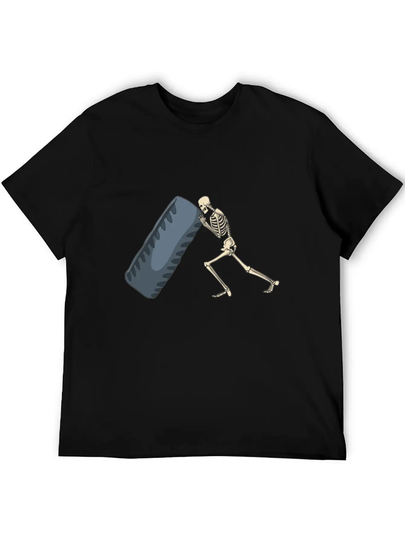 Skeleton Lifting Truck Tire For Exercise Unisex Short Sleeve Soft Cotton T-Shirt – Casual Everyday Wear
