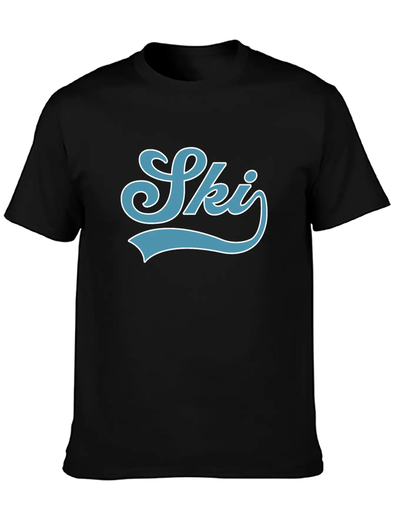 Ski Lettering Comfortable Minimalist Graphic Tee – Summer Style Essential