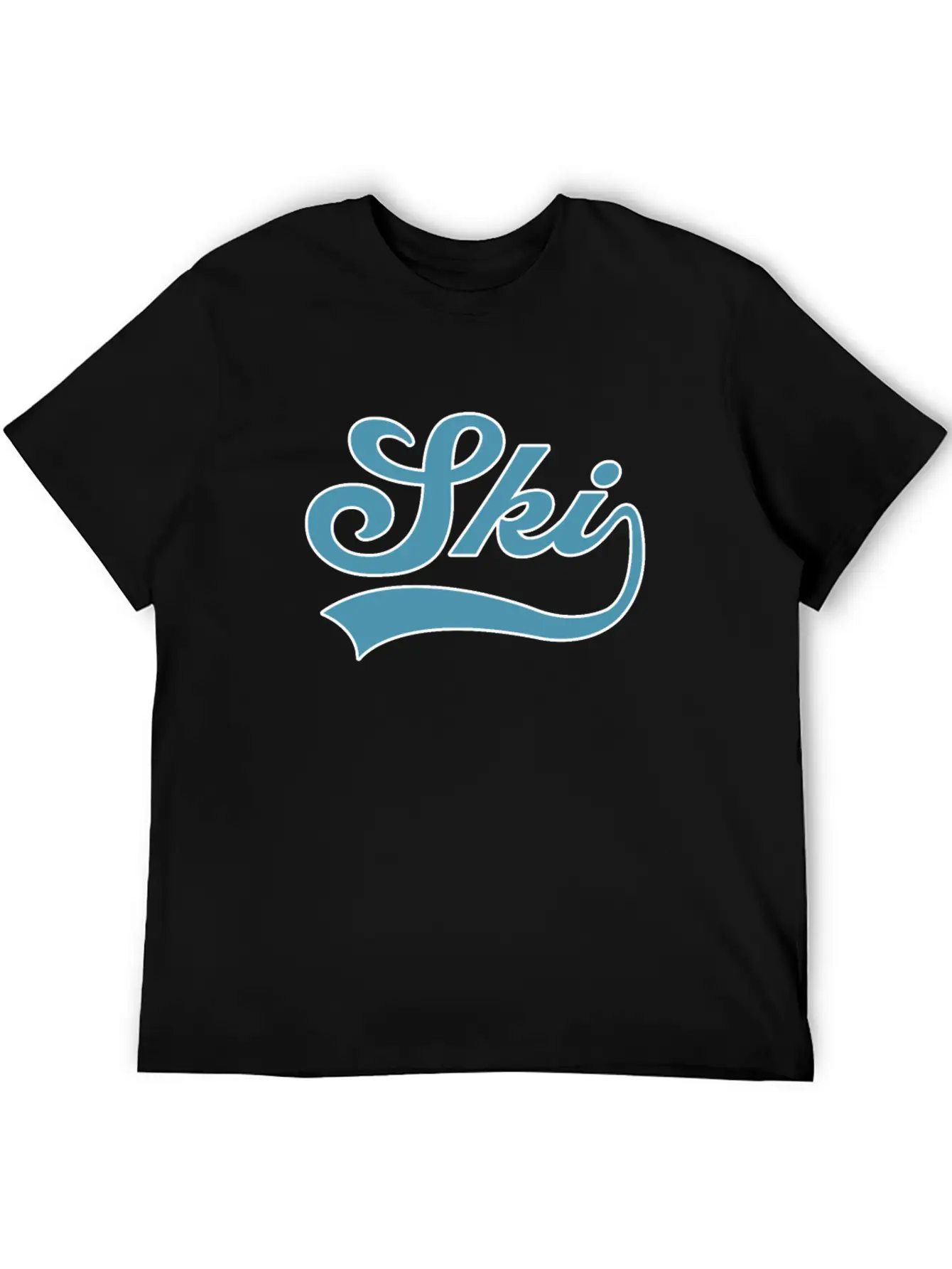 Ski Lettering Comfortable Minimalist Graphic Tee – Summer Style Essential