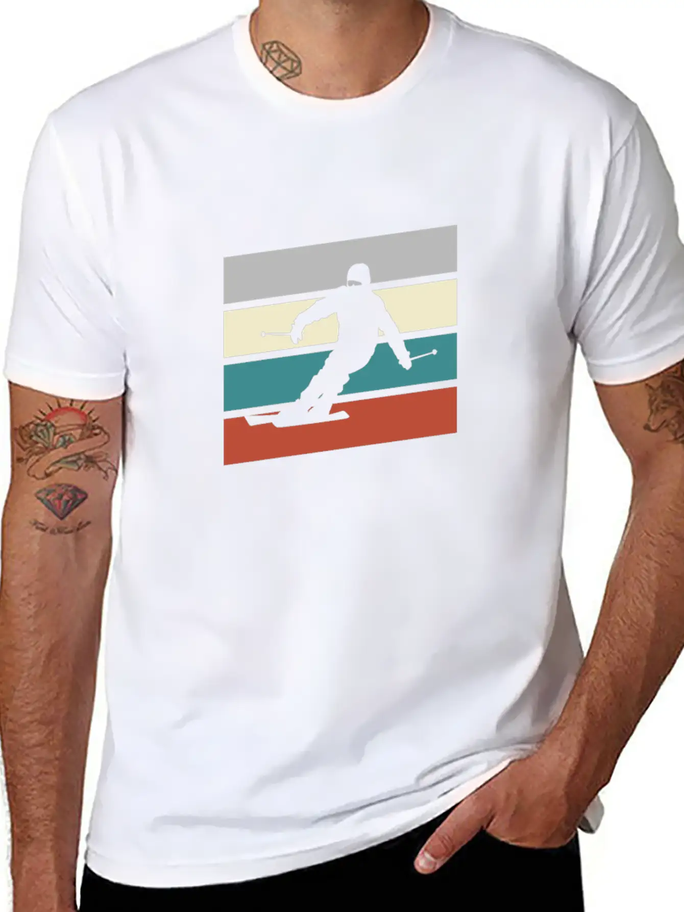 Ski Retro Stylish Everyday T-Shirt – Unisex Basic Cotton Tee
