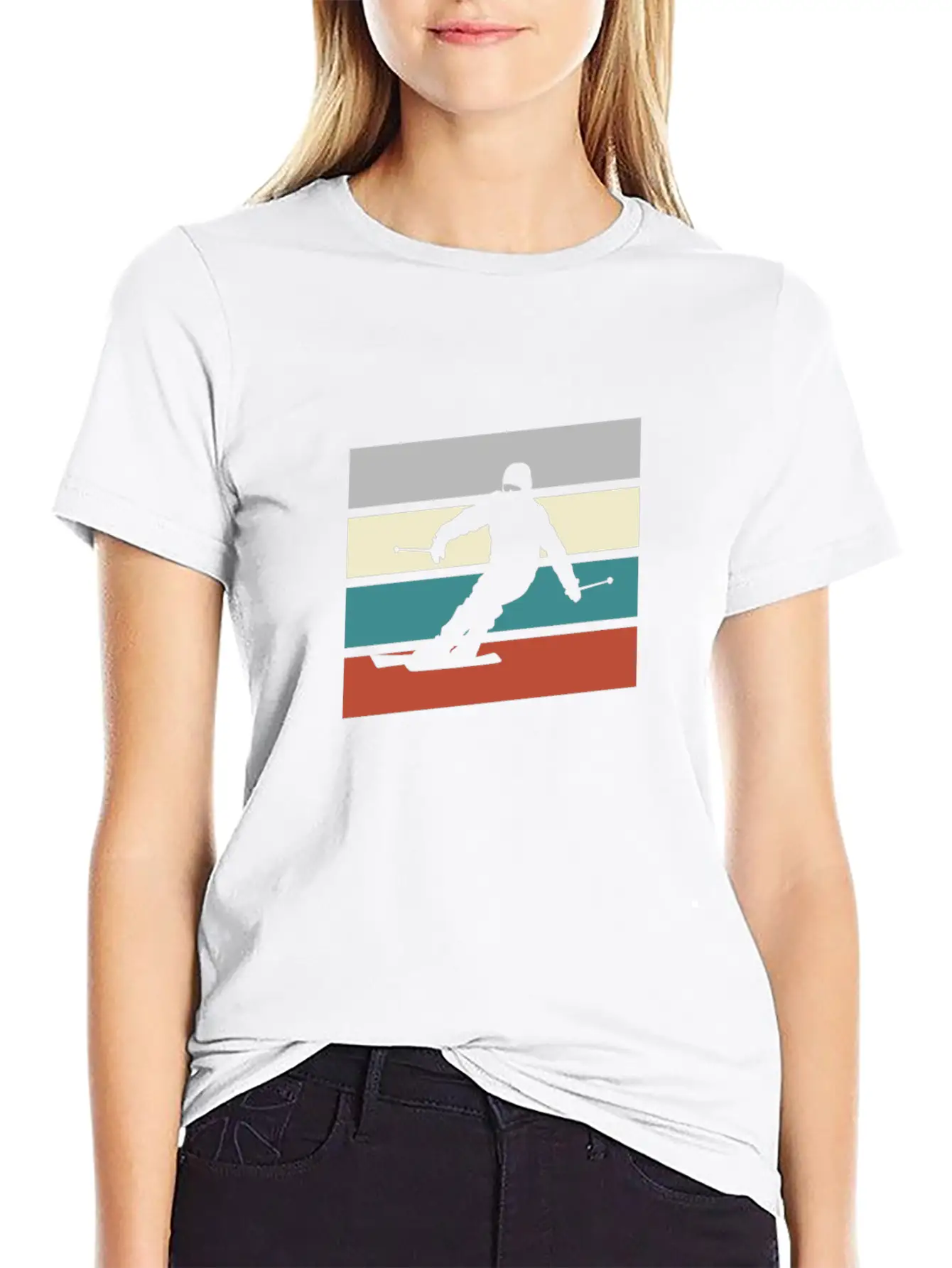 Ski Retro Stylish Everyday T-Shirt – Unisex Basic Cotton Tee