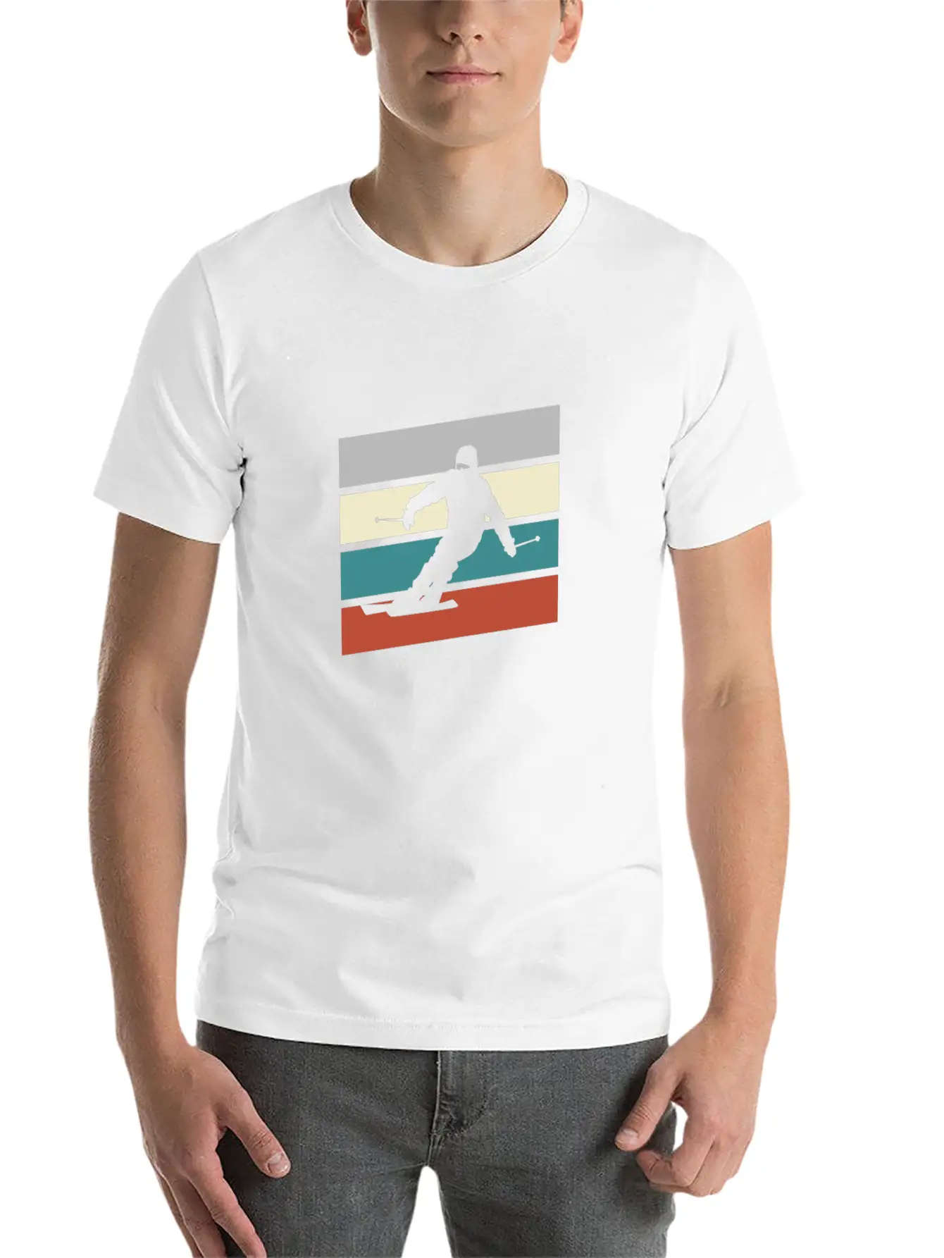 Ski Retro Stylish Everyday T-Shirt – Unisex Basic Cotton Tee
