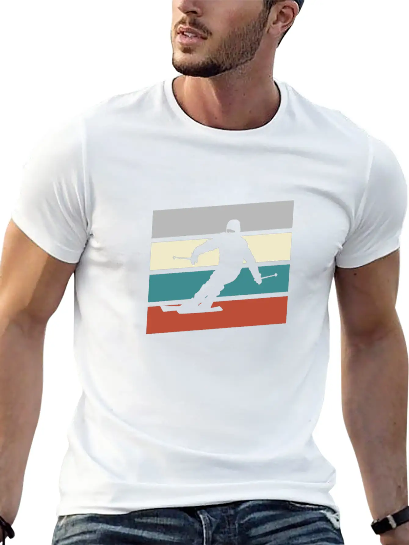 Ski Retro Stylish Everyday T-Shirt – Unisex Basic Cotton Tee