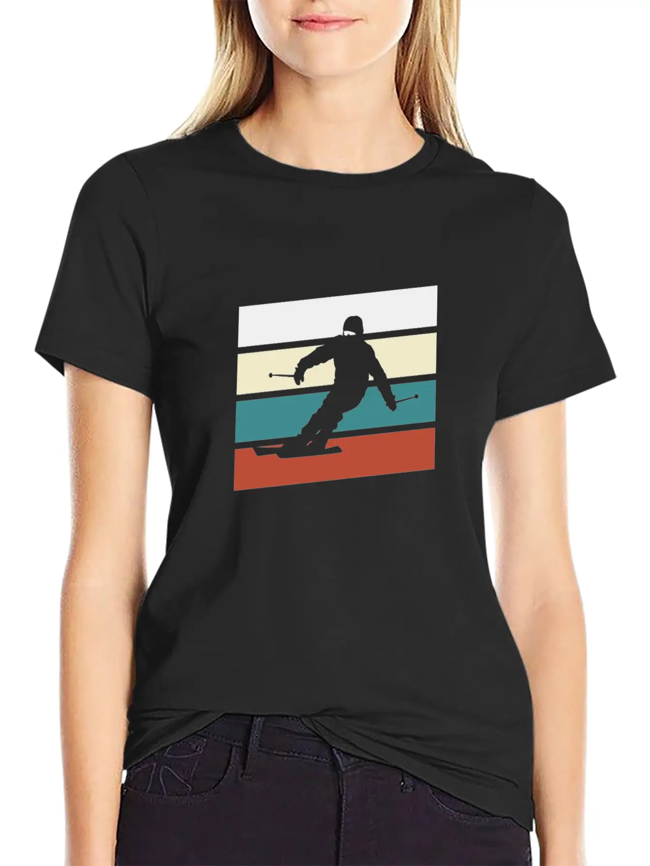 Ski Retro Stylish Everyday T-Shirt – Unisex Basic Cotton Tee