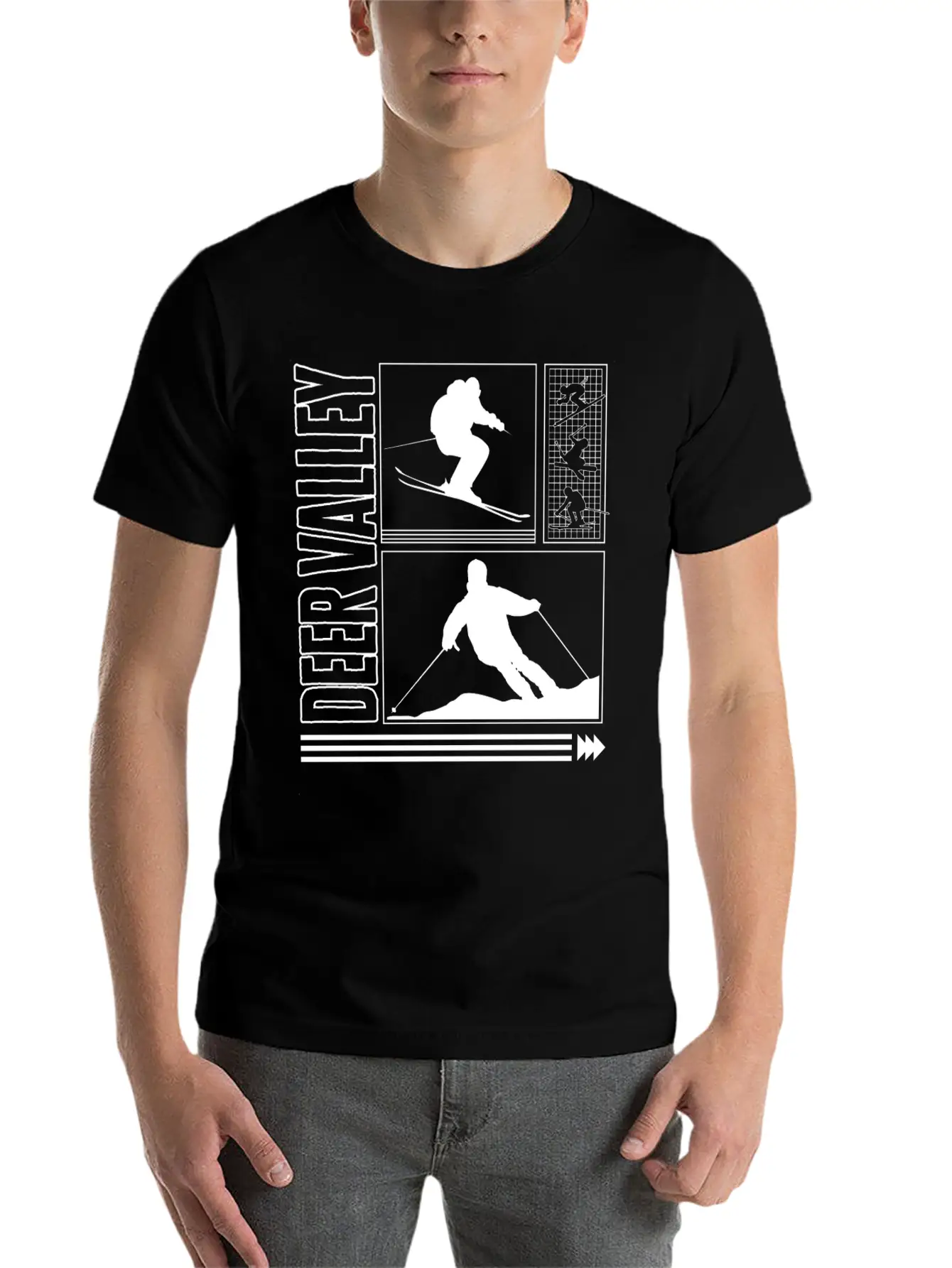 Ski Shirt, Deer Valley Souvenir Skiing Snowboard Timeless Short Sleeve Tee – Comfy And Minimalist Design