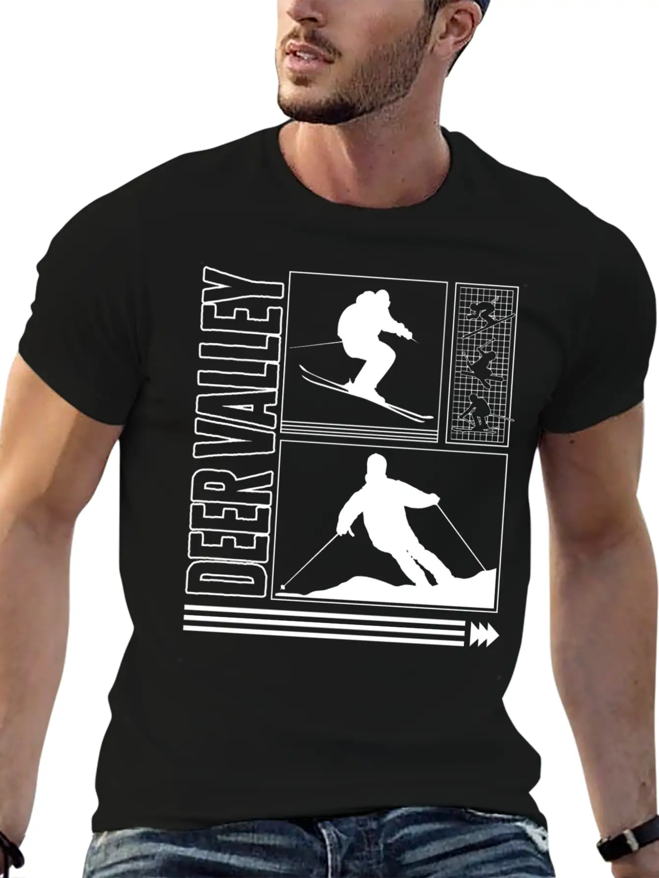 Ski Shirt, Deer Valley Souvenir Skiing Snowboard Timeless Short Sleeve Tee – Comfy And Minimalist Design