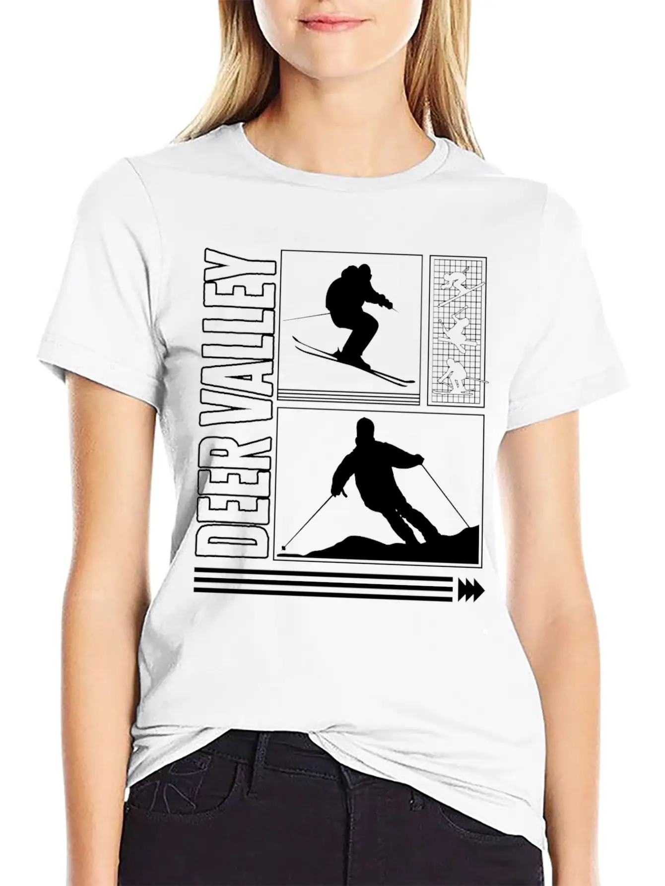 Ski Shirt, Deer Valley Souvenir Skiing Snowboard Timeless Short Sleeve Tee – Comfy And Minimalist Design