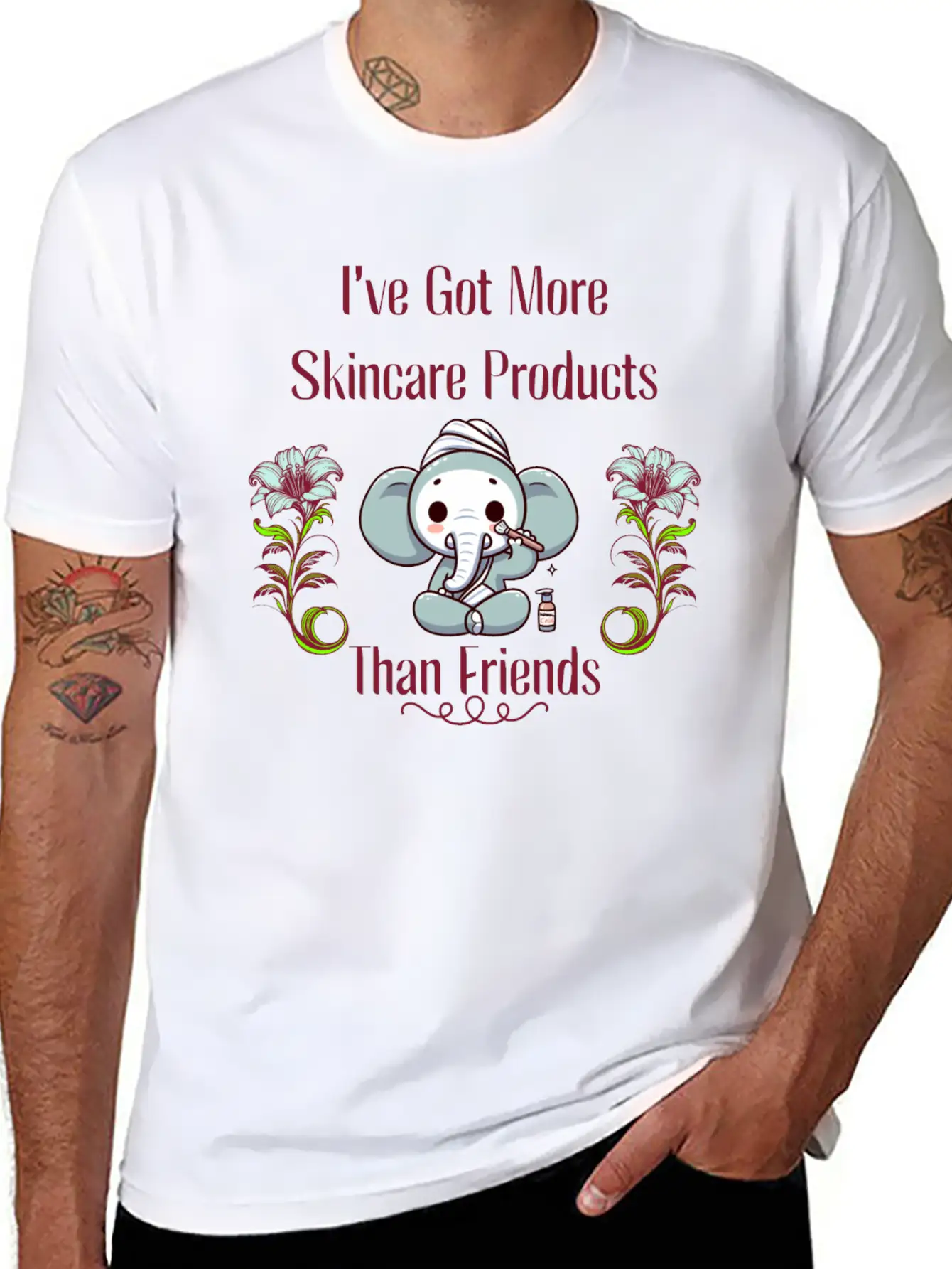 Skin Care Elephant Basic Graphic T-Shirt – Daily Comfort In Soft Cotton