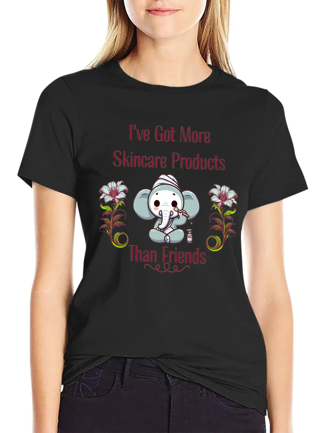 Skin Care Elephant Basic Graphic T-Shirt – Daily Comfort In Soft Cotton