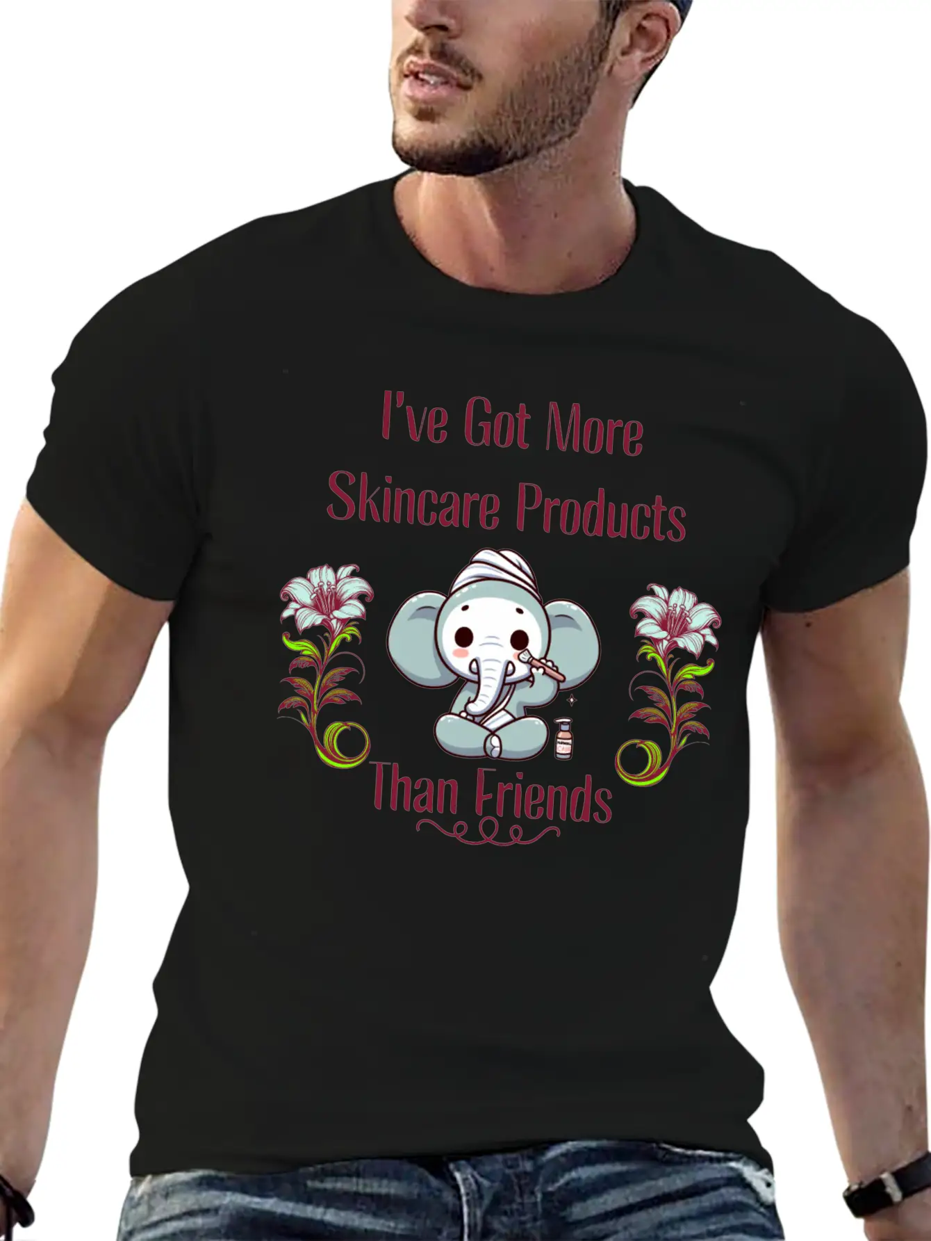 Skin Care Elephant Basic Graphic T-Shirt – Daily Comfort In Soft Cotton