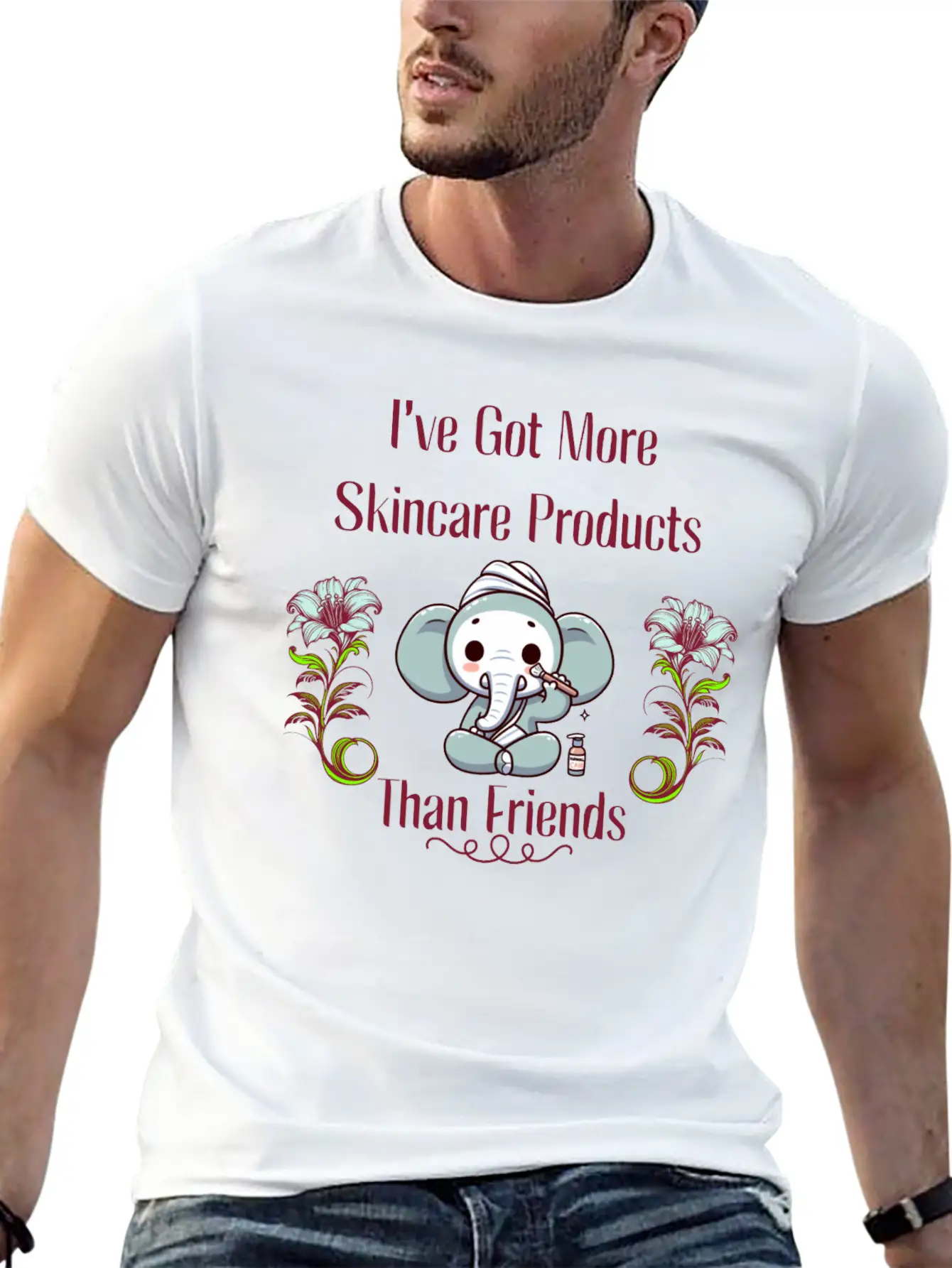 Skin Care Elephant Basic Graphic T-Shirt – Daily Comfort In Soft Cotton
