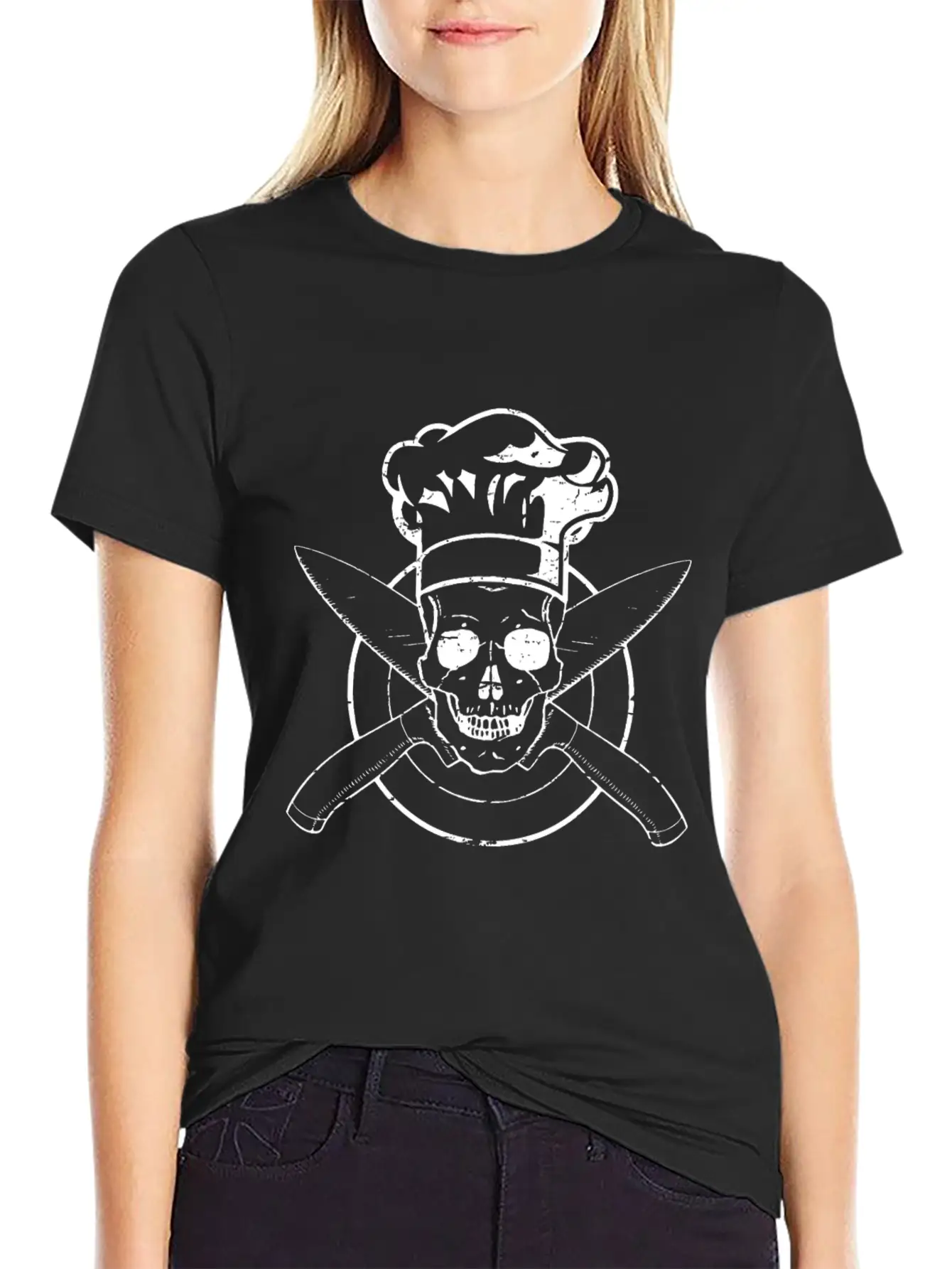 Skull Chef's Hat Cooking BBQ Grilling Unisex Short Sleeve Soft Cotton T-Shirt – Casual Everyday Wear