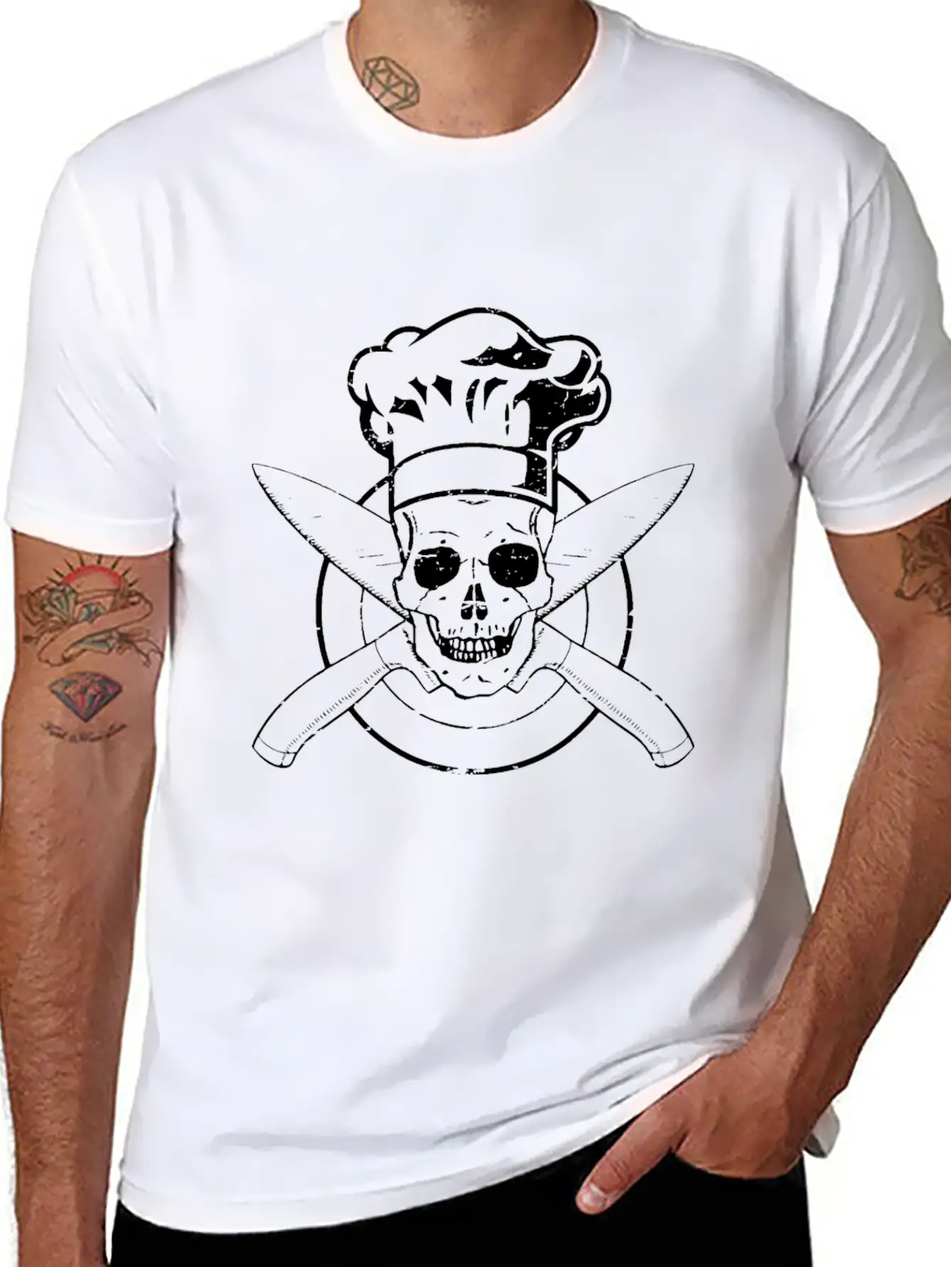 Skull Chef's Hat Cooking BBQ Grilling Unisex Short Sleeve Soft Cotton T-Shirt – Casual Everyday Wear