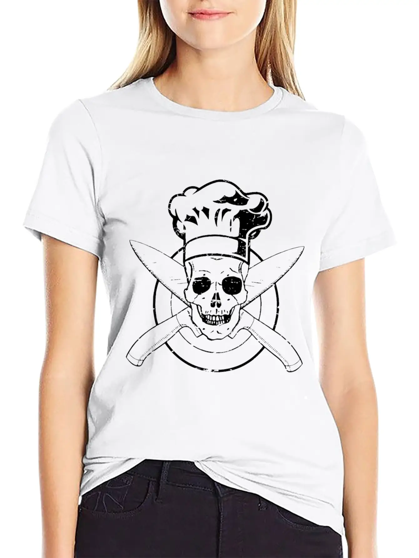 Skull Chef's Hat Cooking BBQ Grilling Unisex Short Sleeve Soft Cotton T-Shirt – Casual Everyday Wear