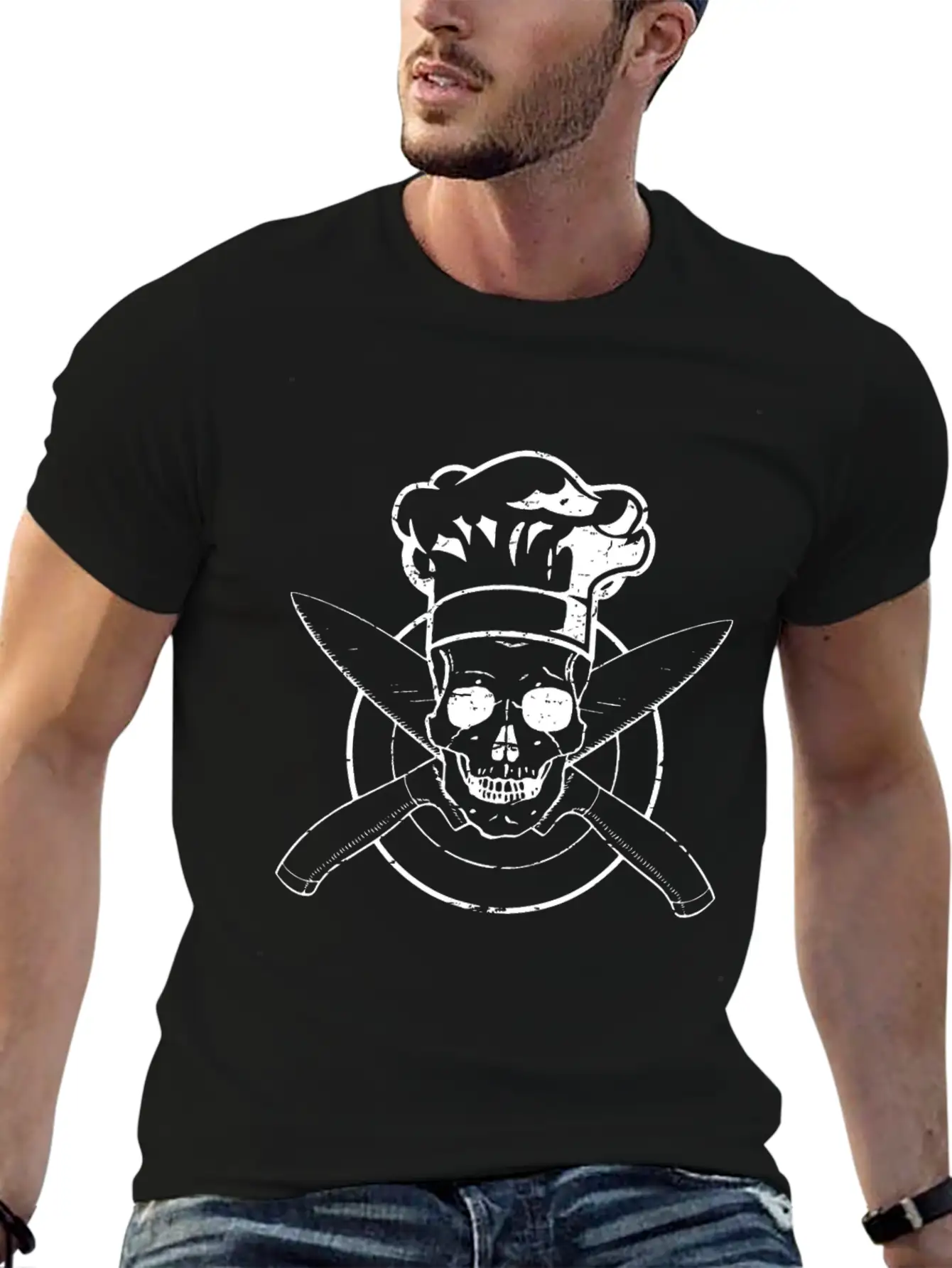 Skull Chef's Hat Cooking BBQ Grilling Unisex Short Sleeve Soft Cotton T-Shirt – Casual Everyday Wear