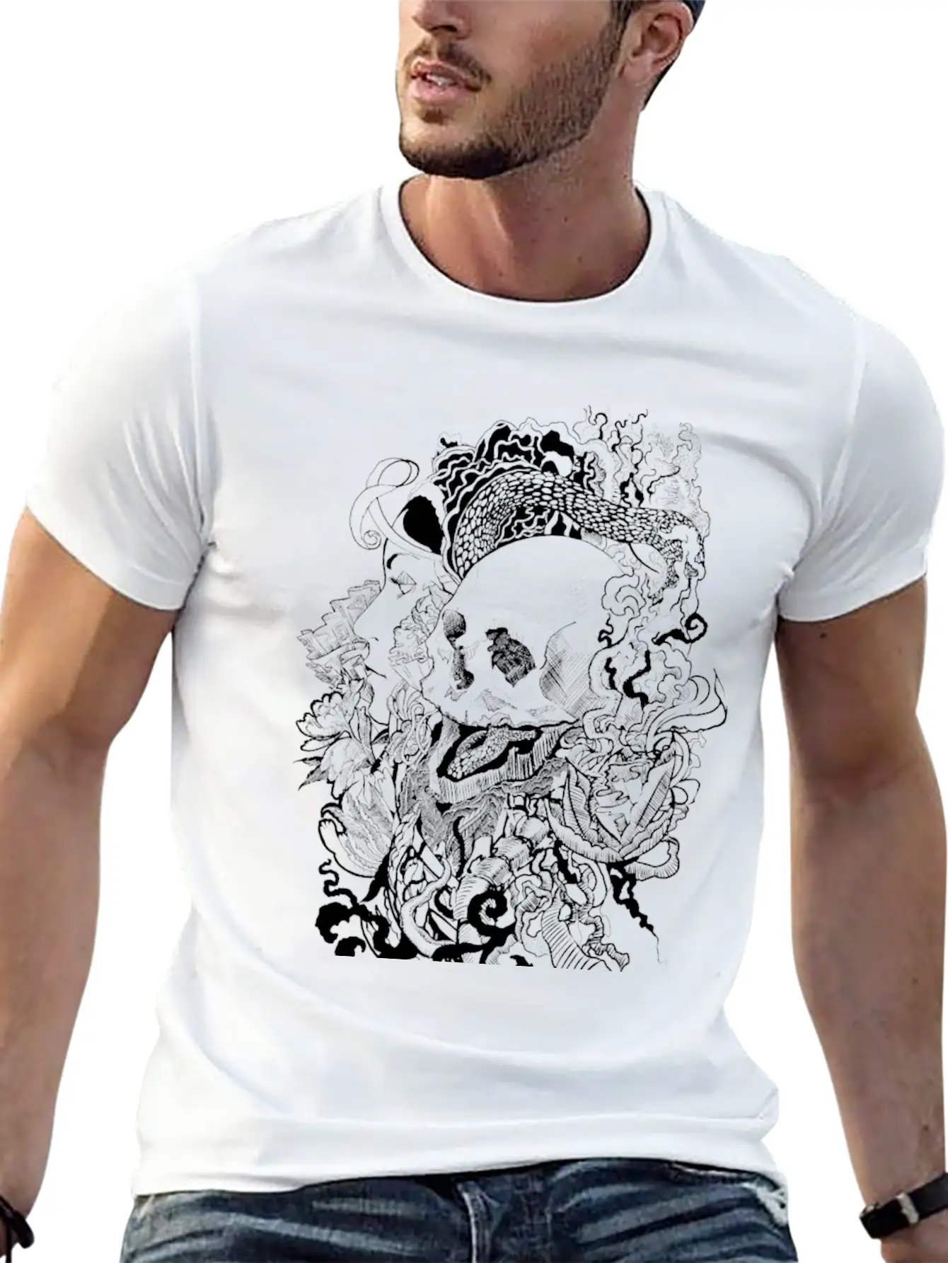 Skull Enchanted Stylish Everyday T-Shirt – Unisex Basic Cotton Tee