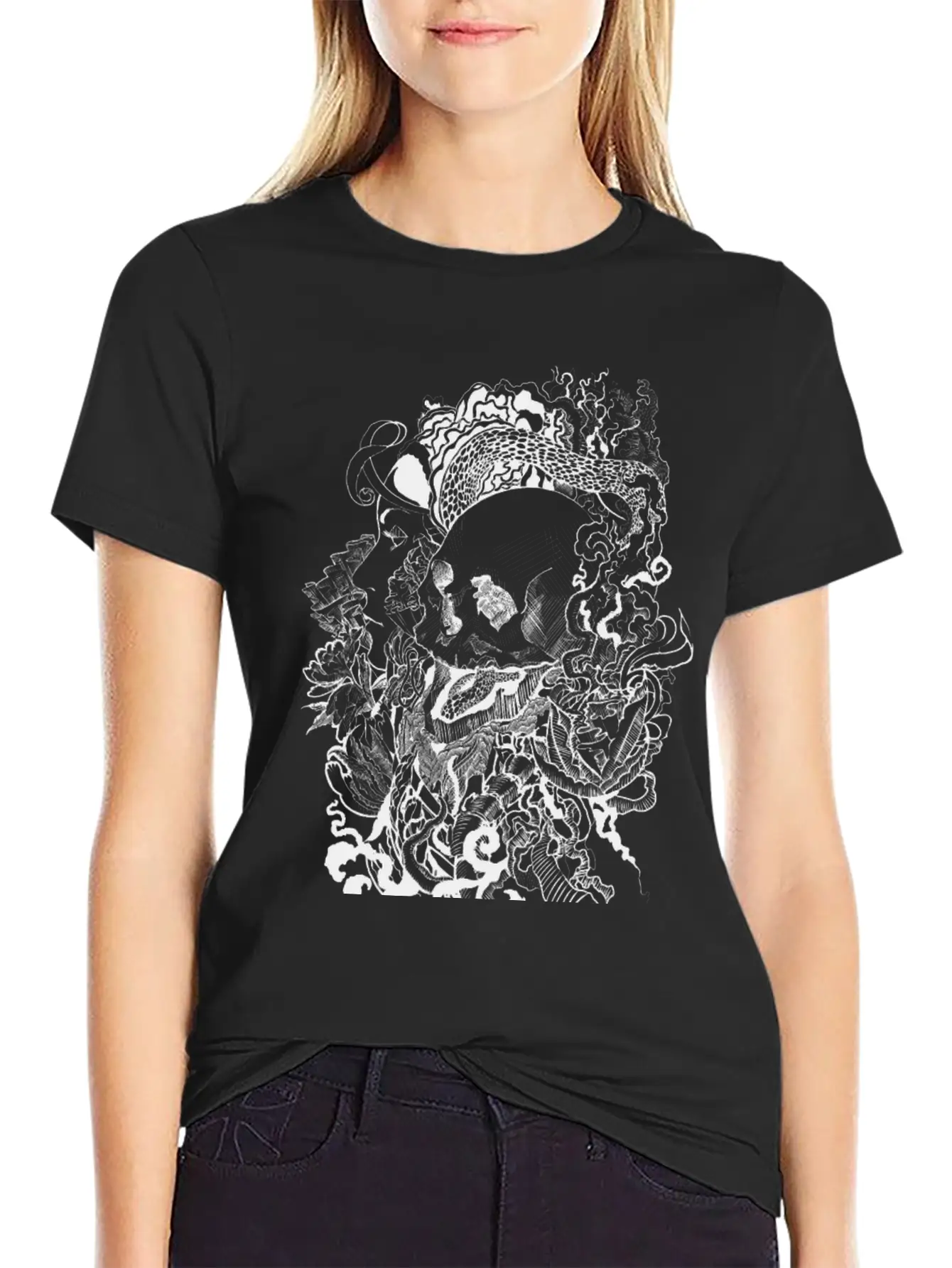 Skull Enchanted Stylish Everyday T-Shirt – Unisex Basic Cotton Tee