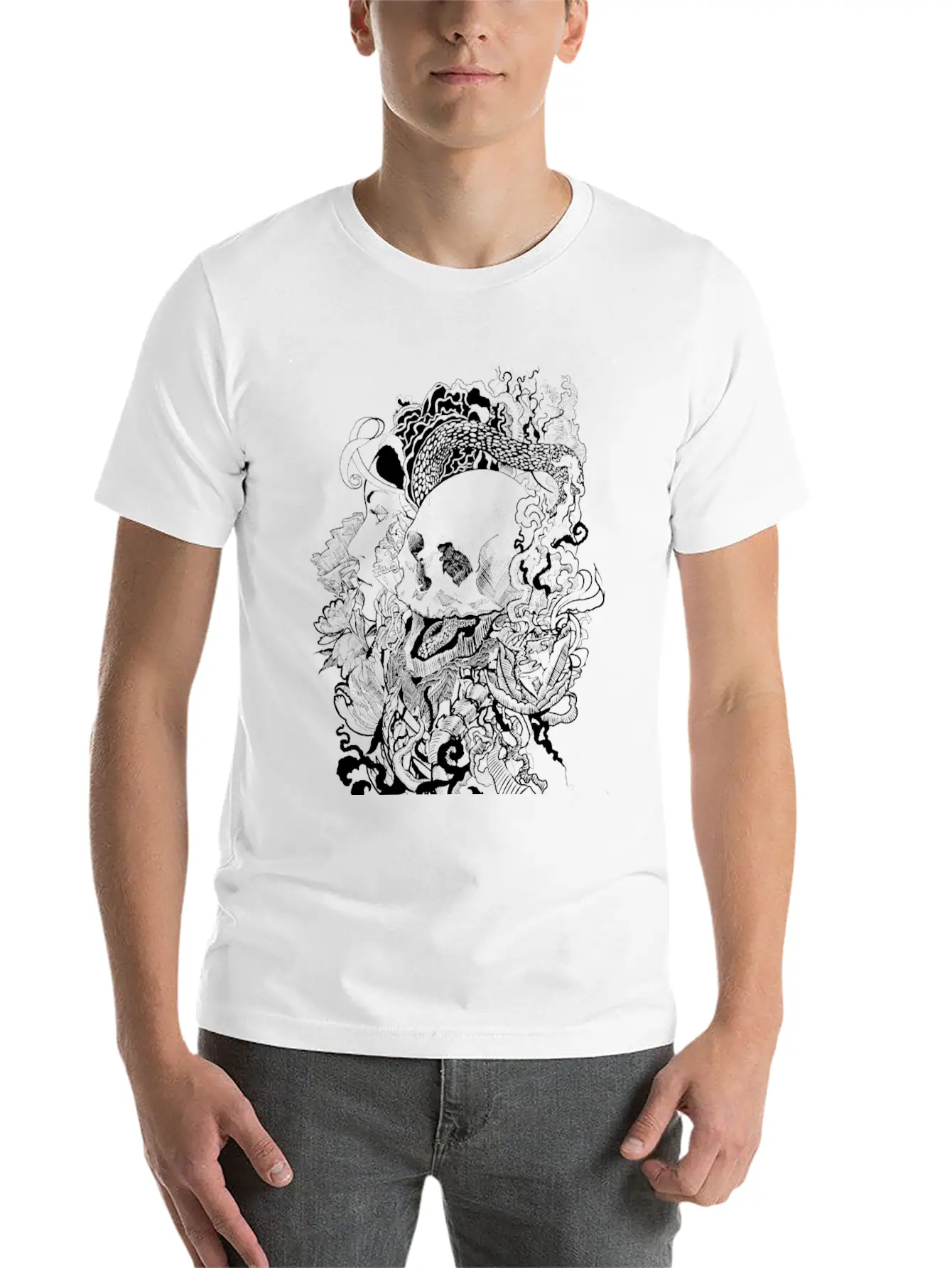 Skull Enchanted Stylish Everyday T-Shirt – Unisex Basic Cotton Tee