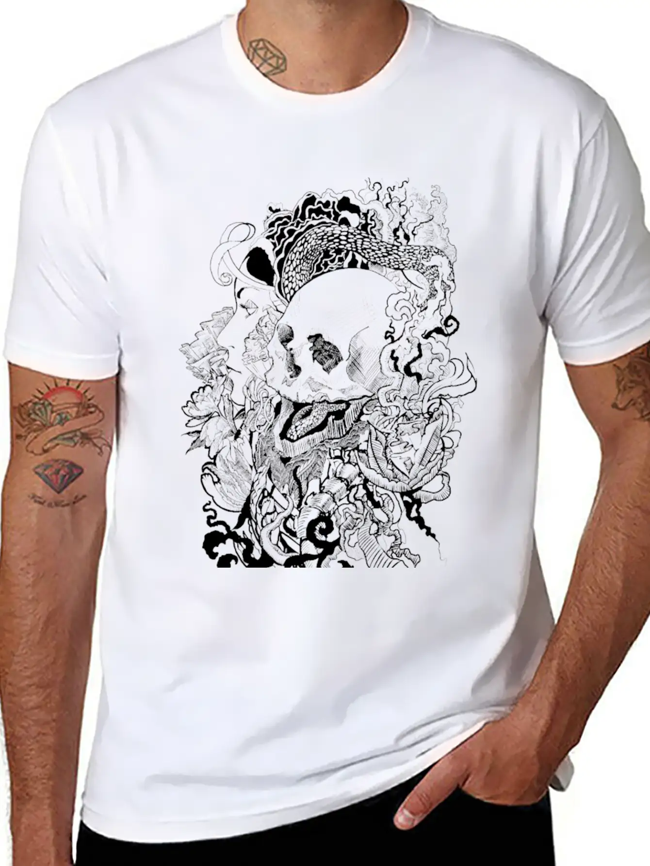 Skull Enchanted Stylish Everyday T-Shirt – Unisex Basic Cotton Tee