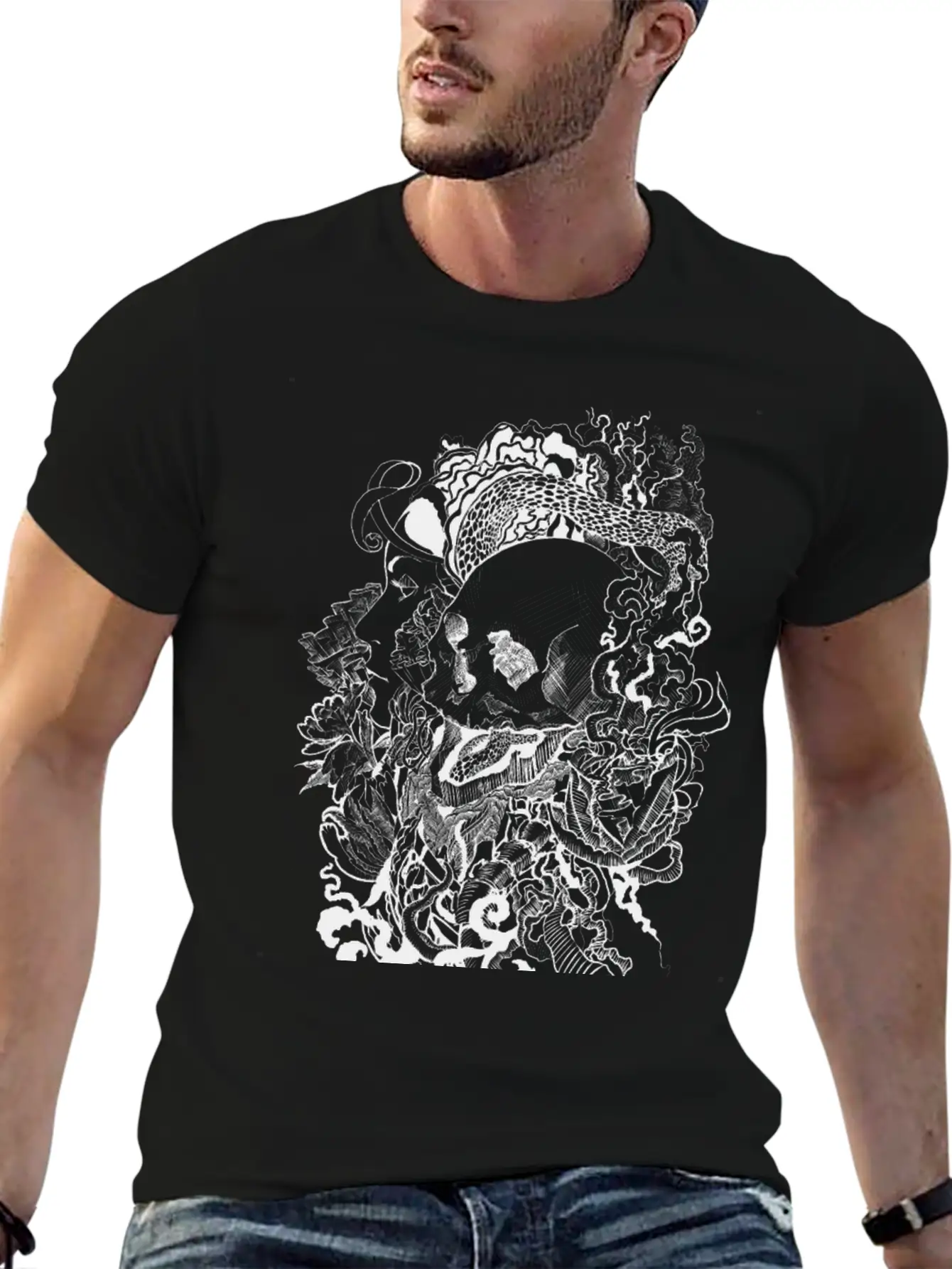 Skull Enchanted Stylish Everyday T-Shirt – Unisex Basic Cotton Tee