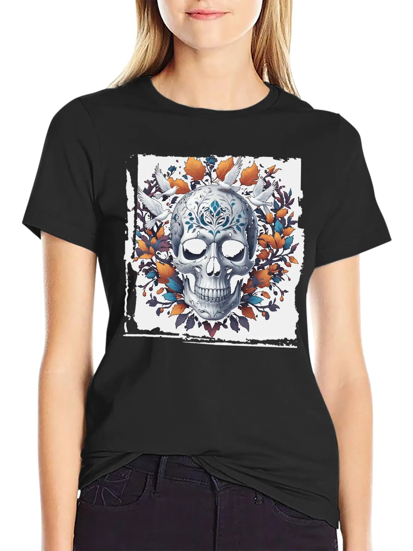 Skull For Women Men Skeleton Gothic Graphic Funny Timeless Short Sleeve Tee – Comfy And Minimalist Design