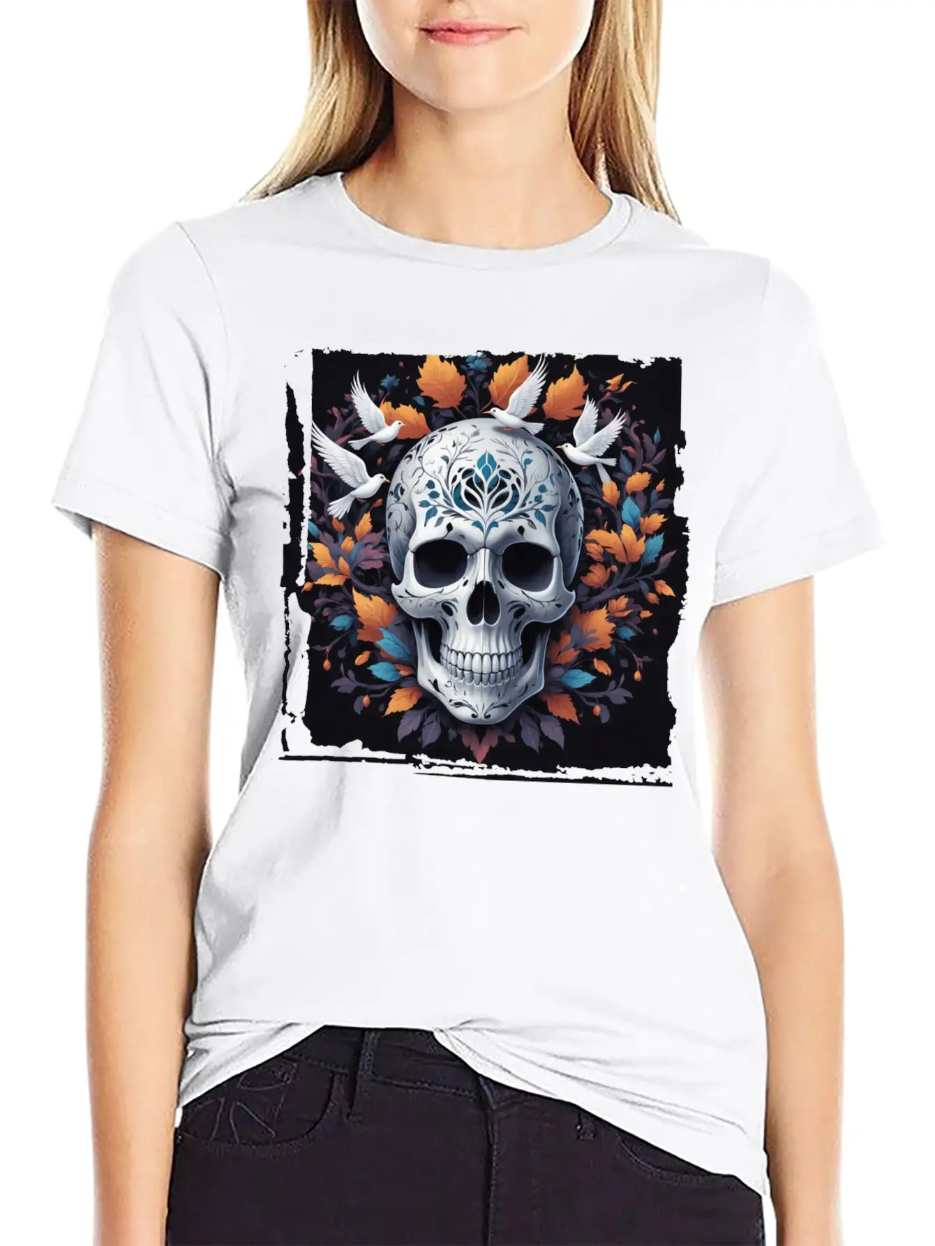 Skull For Women Men Skeleton Gothic Graphic Funny Timeless Short Sleeve Tee – Comfy And Minimalist Design