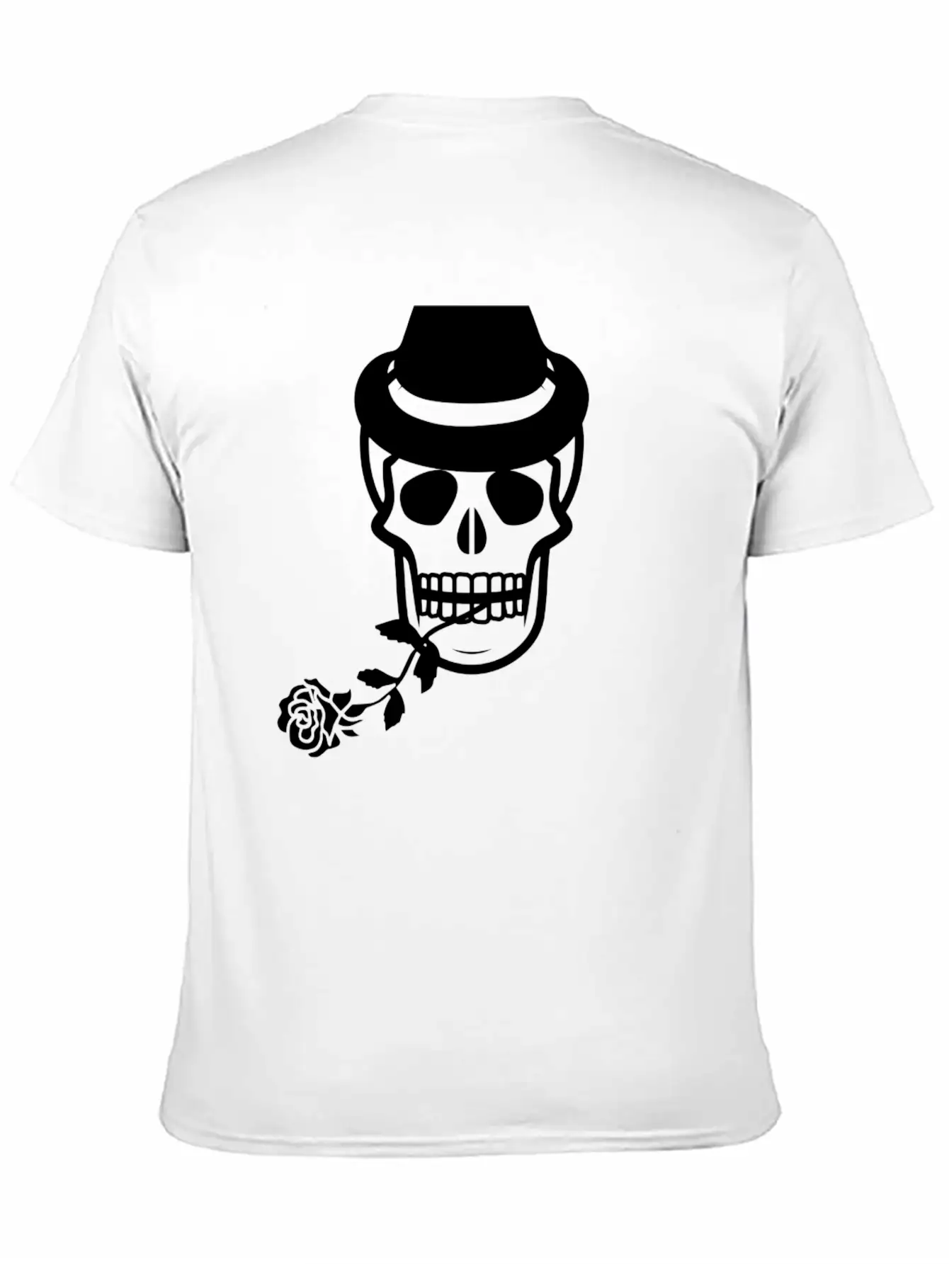 Skull Head With Rose Essential Unisex Summer Tee – Soft Cotton Casual Fit