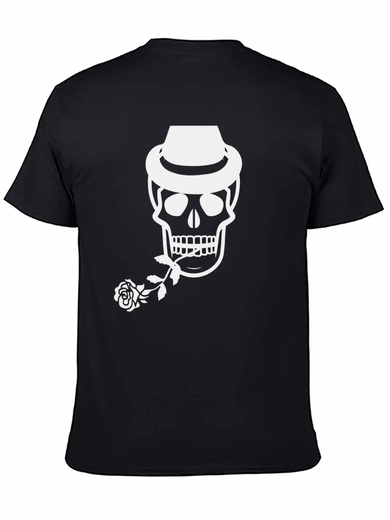 Skull Head With Rose Essential Unisex Summer Tee – Soft Cotton Casual Fit