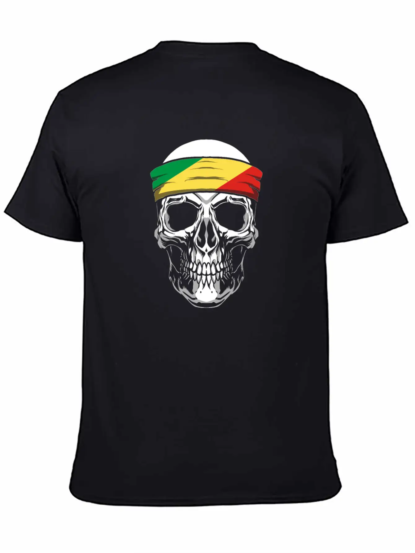 Skull Nationality Country Flag Stylish Everyday T-Shirt – Unisex Basic Cotton Tee