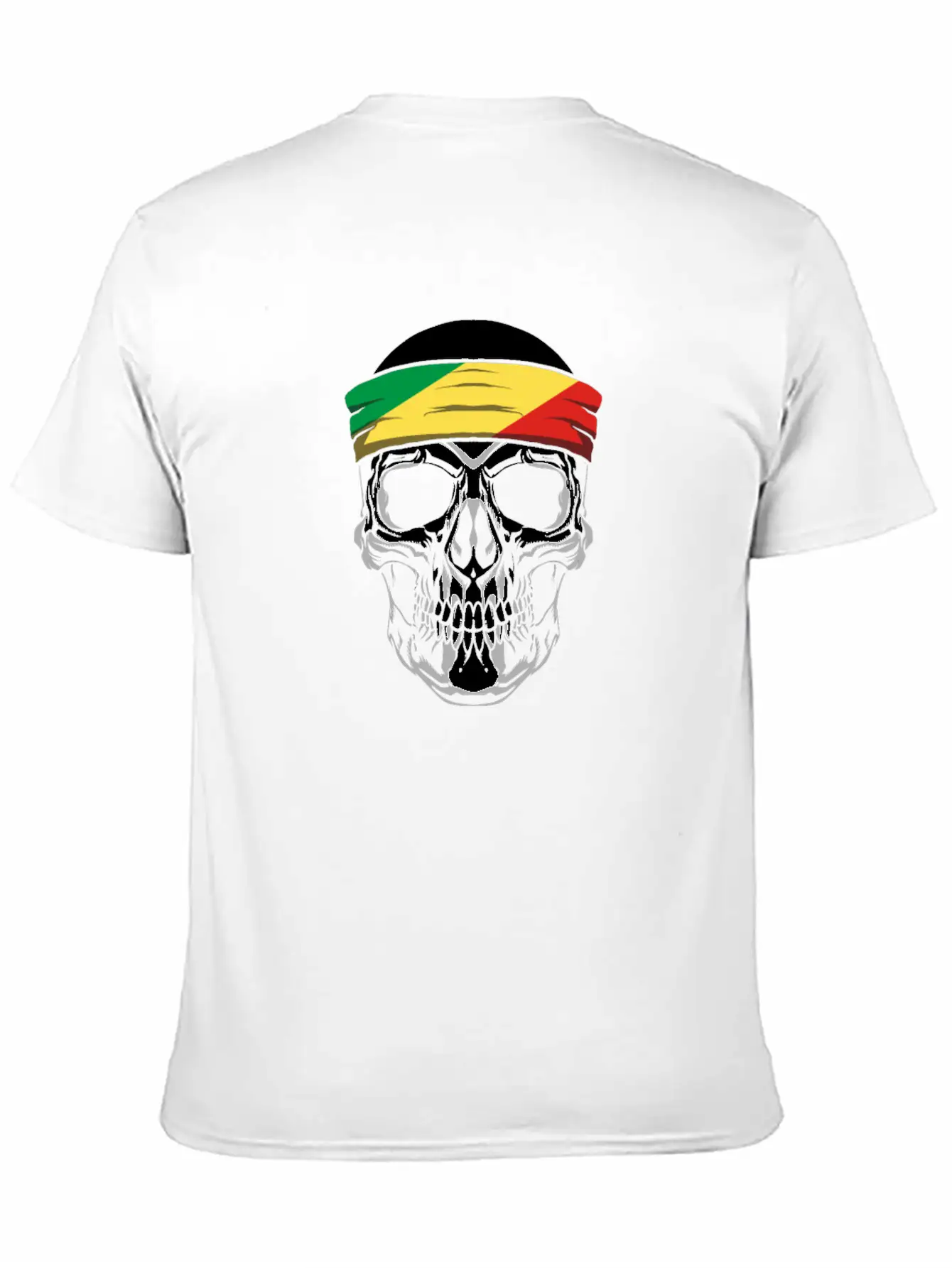 Skull Nationality Country Flag Stylish Everyday T-Shirt – Unisex Basic Cotton Tee
