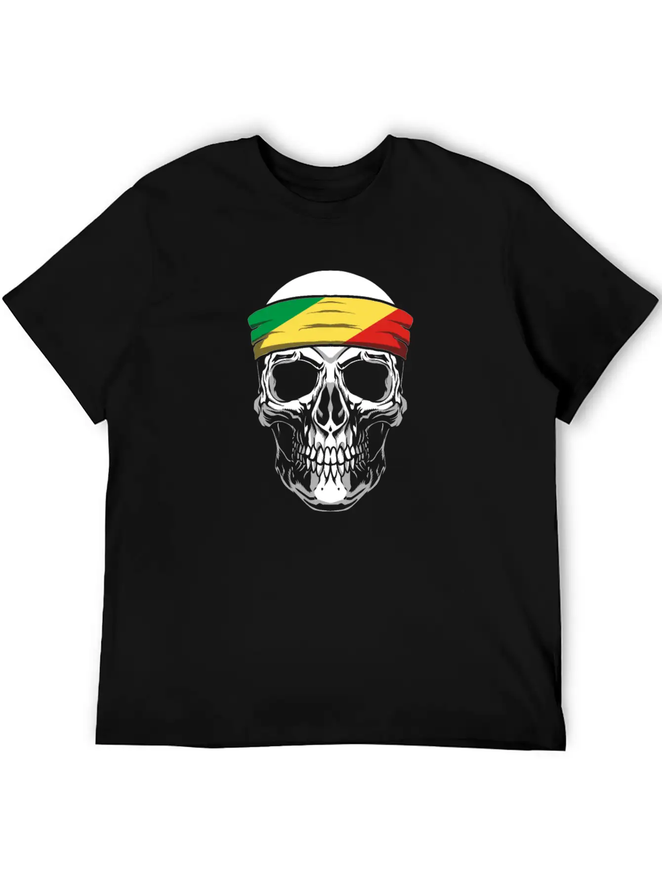 Skull Nationality Country Flag Stylish Everyday T-Shirt – Unisex Basic Cotton Tee