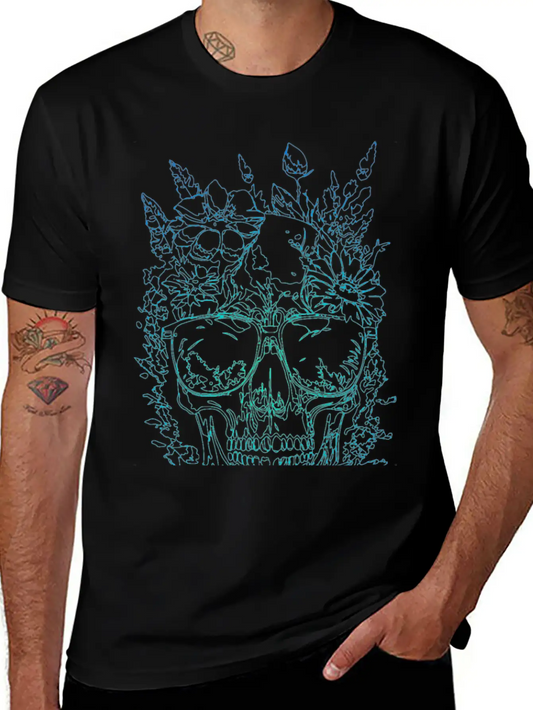 Skull Neon Green Stylish Everyday T-Shirt – Unisex Basic Cotton Tee
