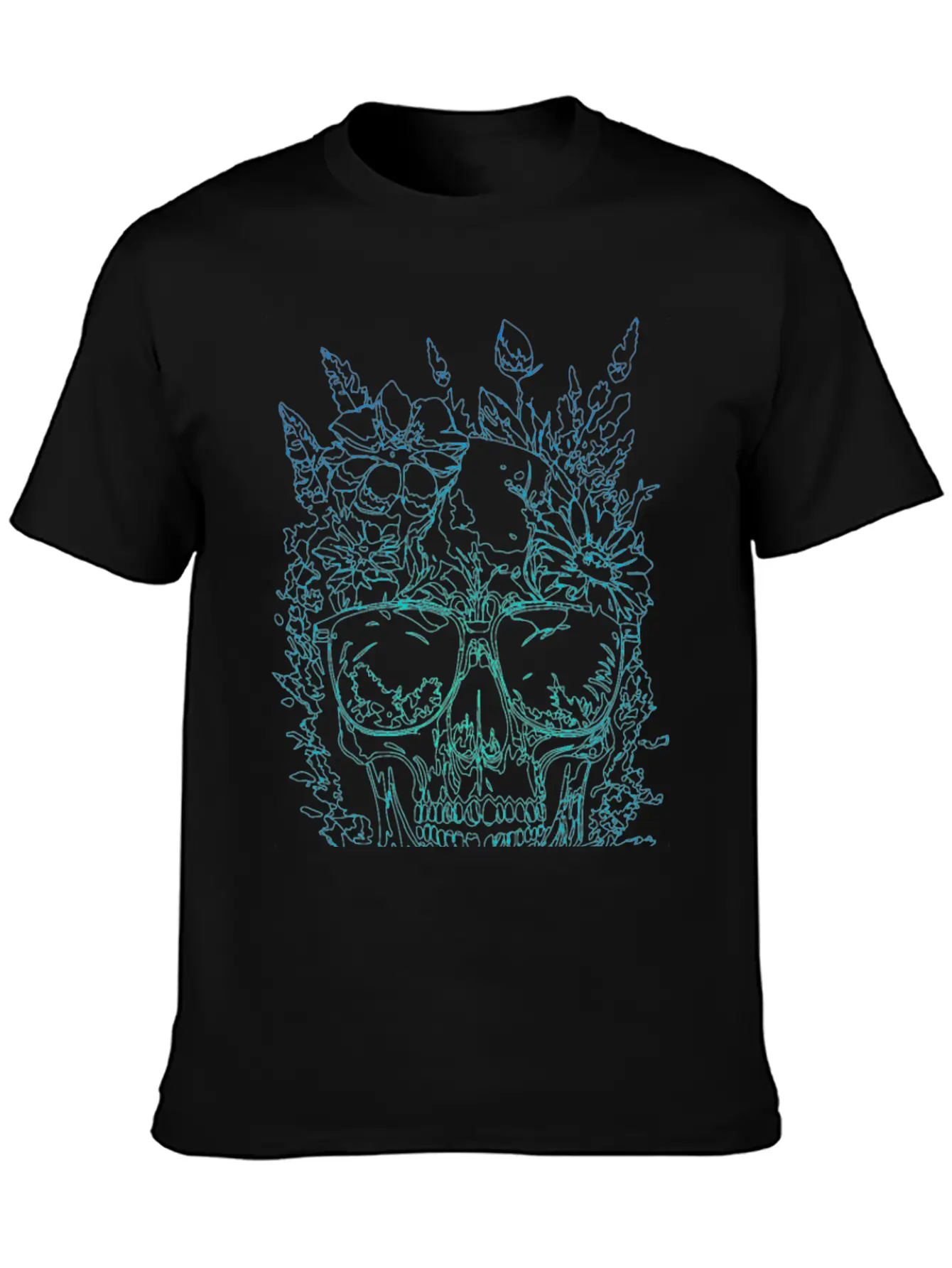 Skull Neon Green Stylish Everyday T-Shirt – Unisex Basic Cotton Tee