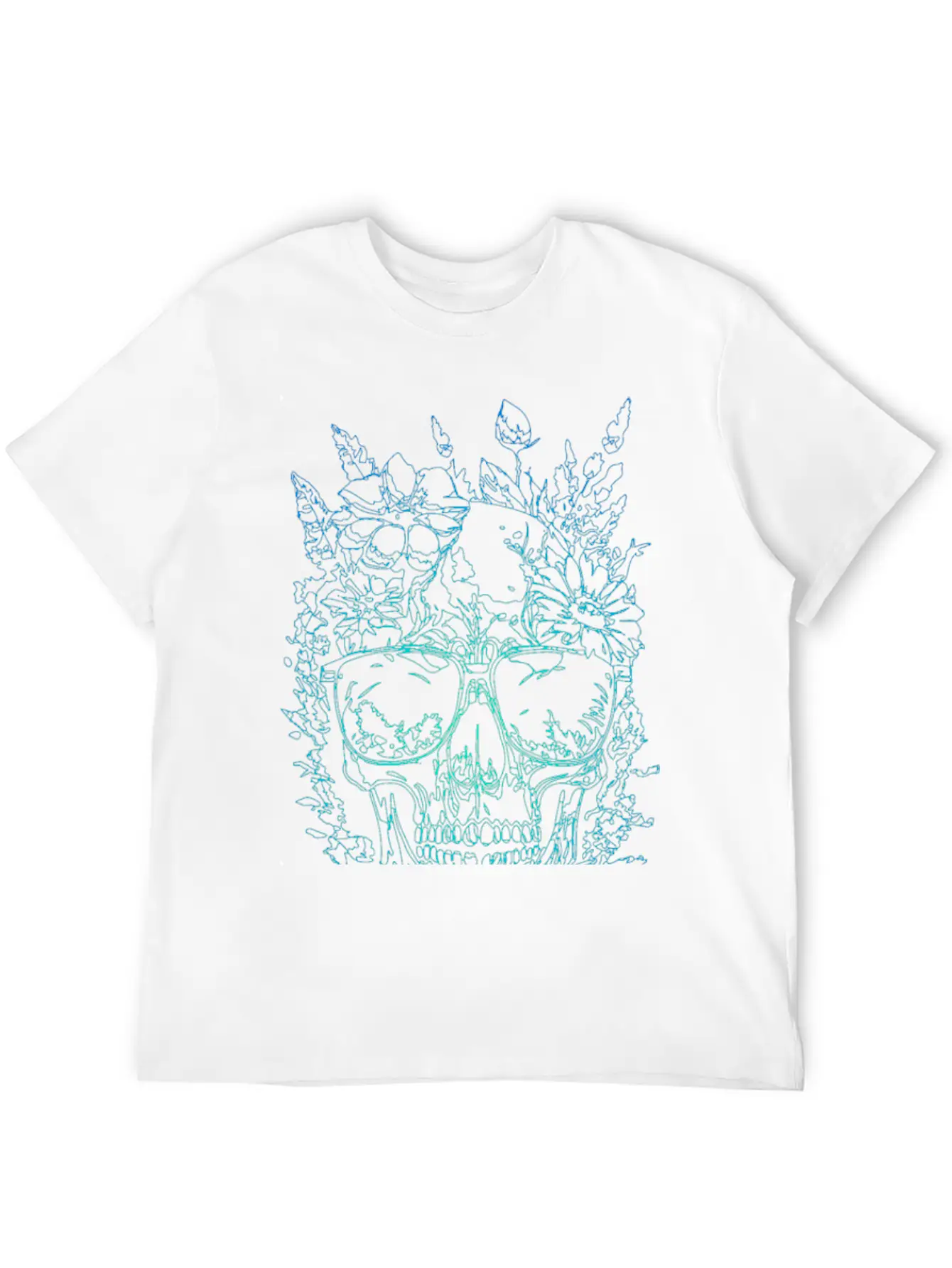 Skull Neon Green Stylish Everyday T-Shirt – Unisex Basic Cotton Tee