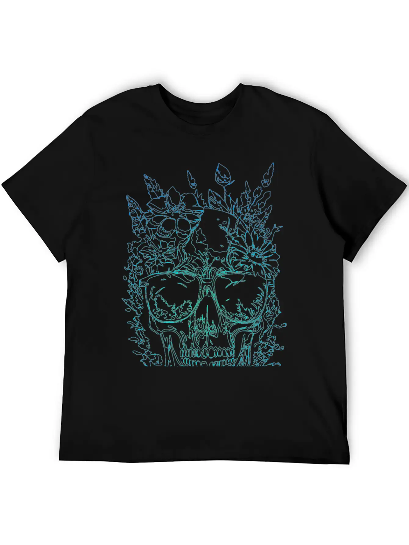 Skull Neon Green Stylish Everyday T-Shirt – Unisex Basic Cotton Tee