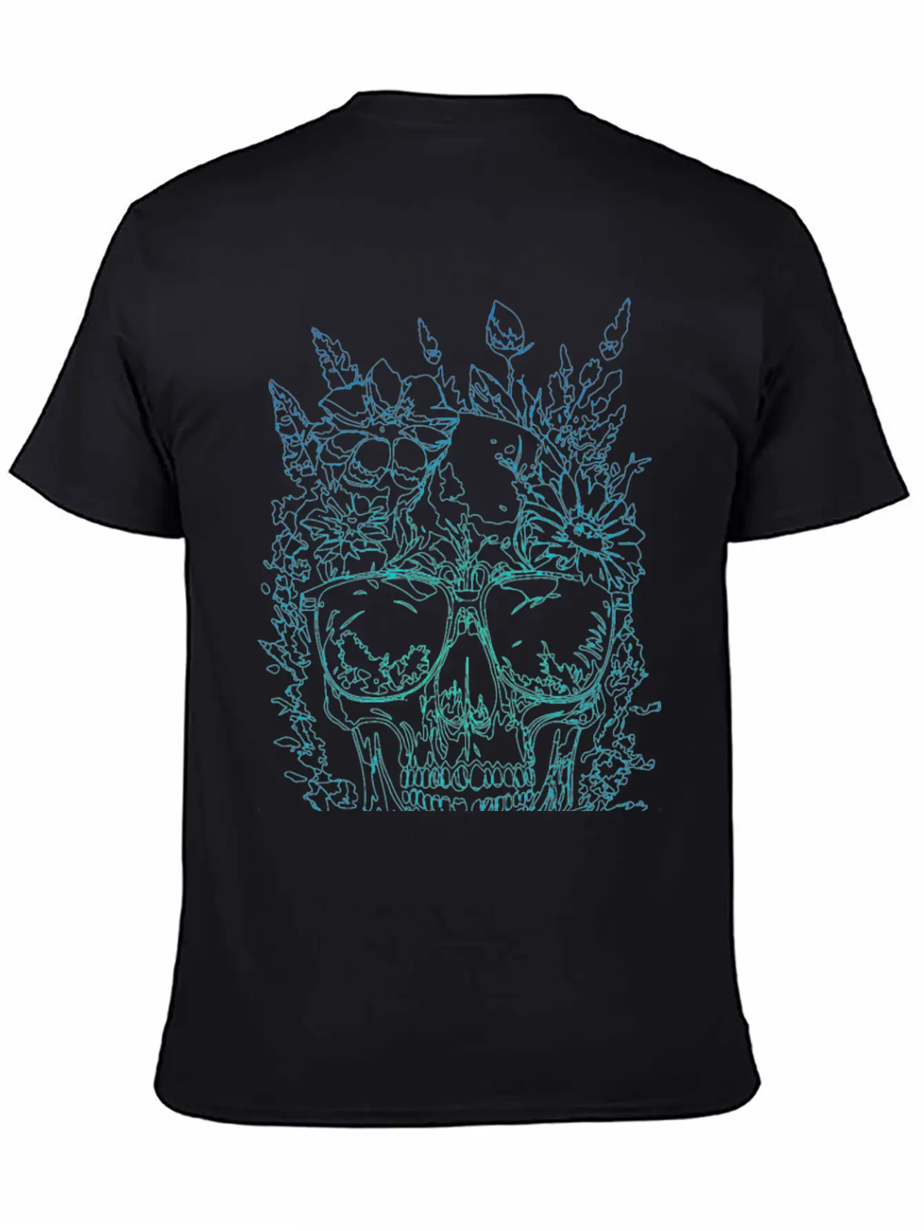 Skull Neon Green Stylish Everyday T-Shirt – Unisex Basic Cotton Tee