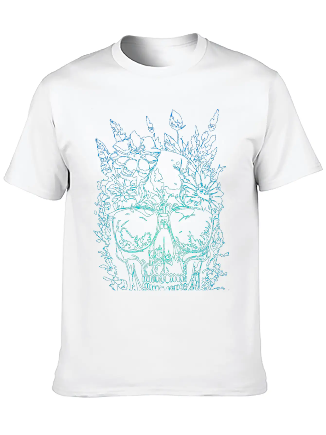 Skull Neon Green Stylish Everyday T-Shirt – Unisex Basic Cotton Tee