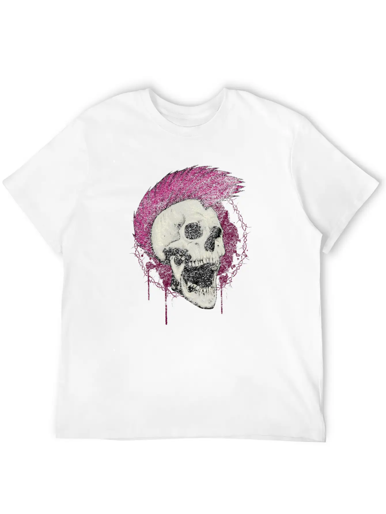 Skull Punk Rock Unisex Short Sleeve Soft Cotton T-Shirt – Casual Everyday Wear