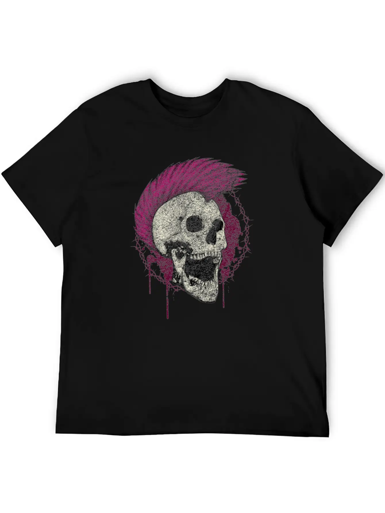 Skull Punk Rock Unisex Short Sleeve Soft Cotton T-Shirt – Casual Everyday Wear