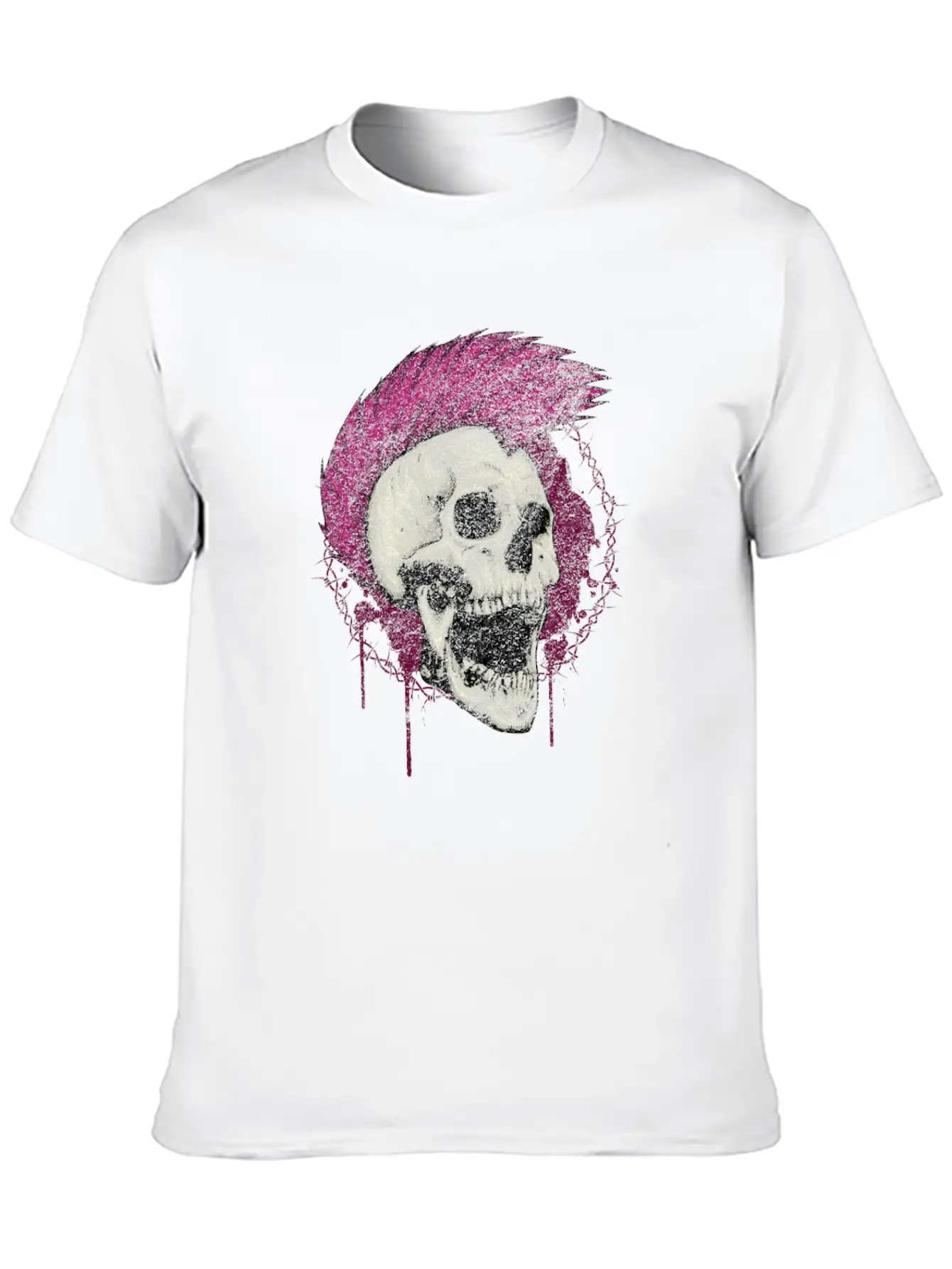 Skull Punk Rock Unisex Short Sleeve Soft Cotton T-Shirt – Casual Everyday Wear