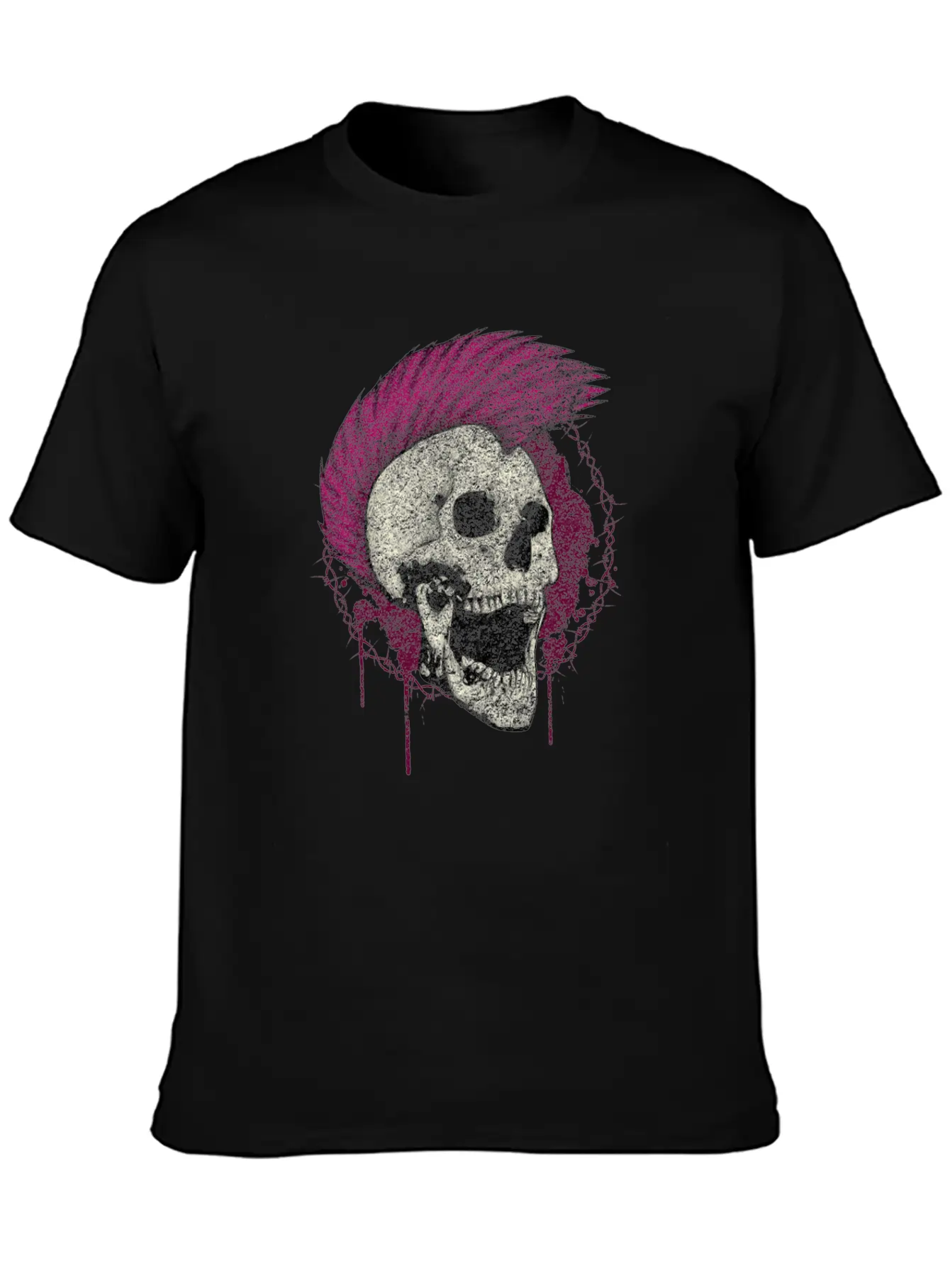 Skull Punk Rock Unisex Short Sleeve Soft Cotton T-Shirt – Casual Everyday Wear