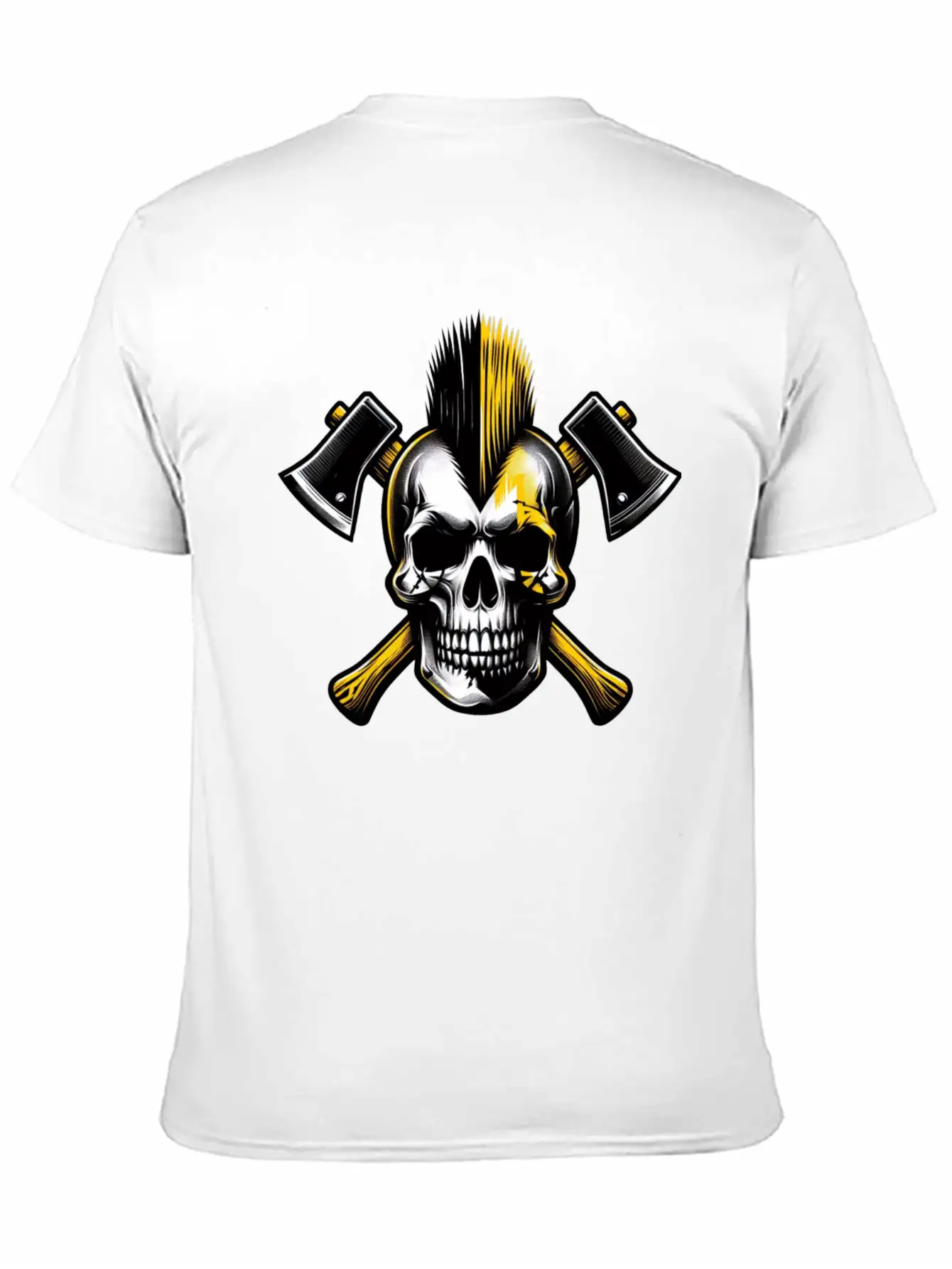 Skull Punk Yellow Basic Graphic T-Shirt – Daily Comfort In Soft Cotton