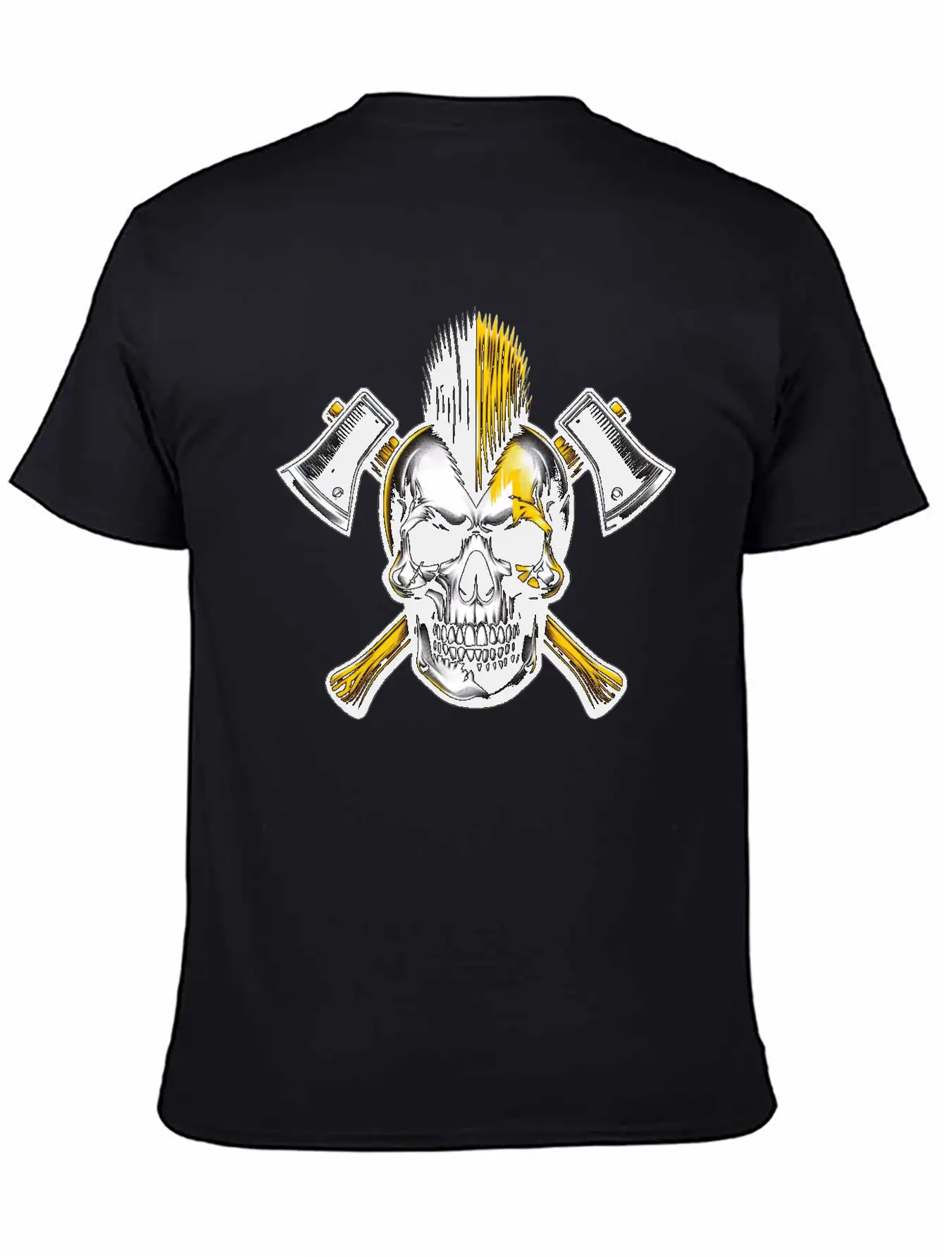 Skull Punk Yellow Basic Graphic T-Shirt – Daily Comfort In Soft Cotton