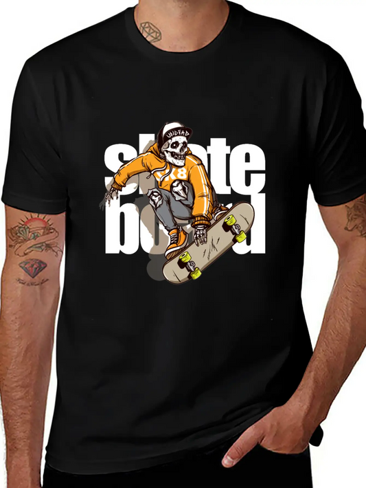Skull Riding Skateboard 2 Essential Unisex Summer Tee – Soft Cotton Casual Fit