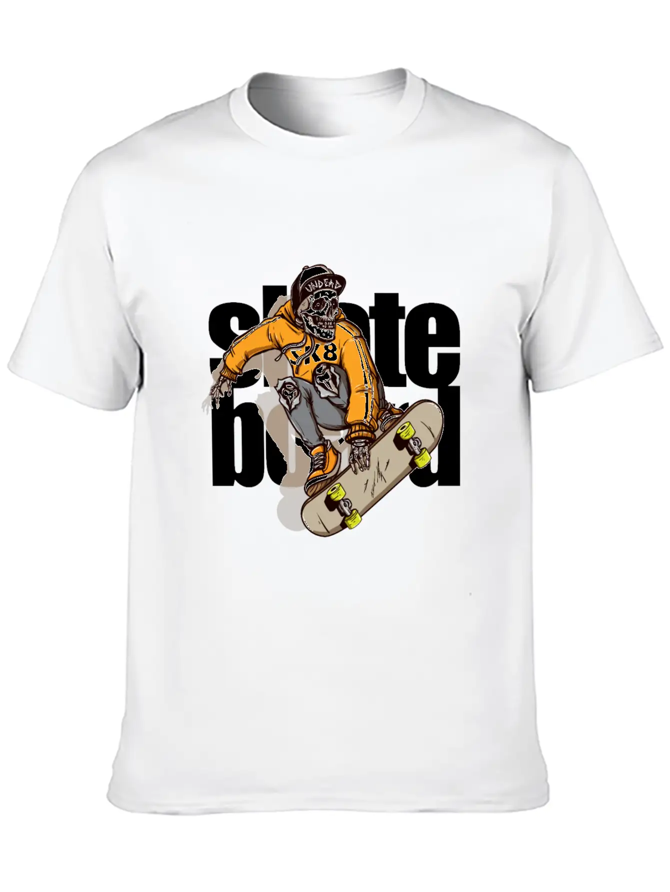 Skull Riding Skateboard 2 Essential Unisex Summer Tee – Soft Cotton Casual Fit