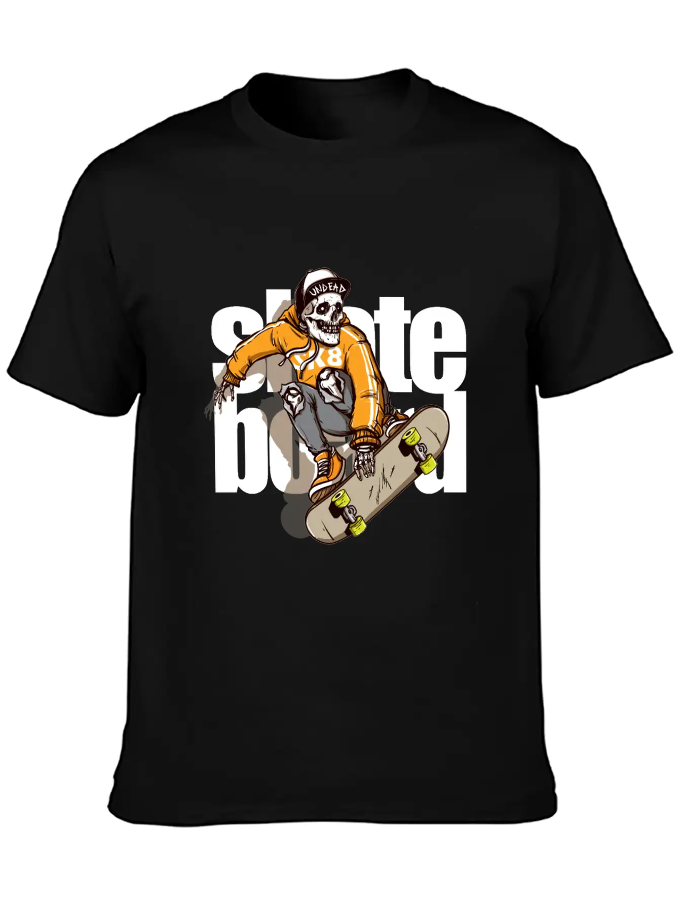 Skull Riding Skateboard 2 Essential Unisex Summer Tee – Soft Cotton Casual Fit