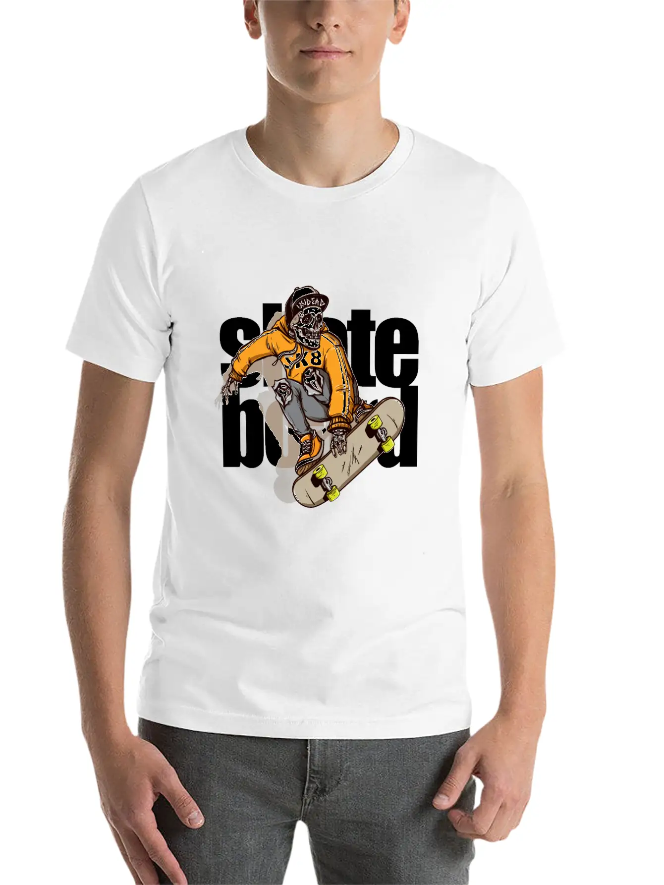 Skull Riding Skateboard 2 Essential Unisex Summer Tee – Soft Cotton Casual Fit